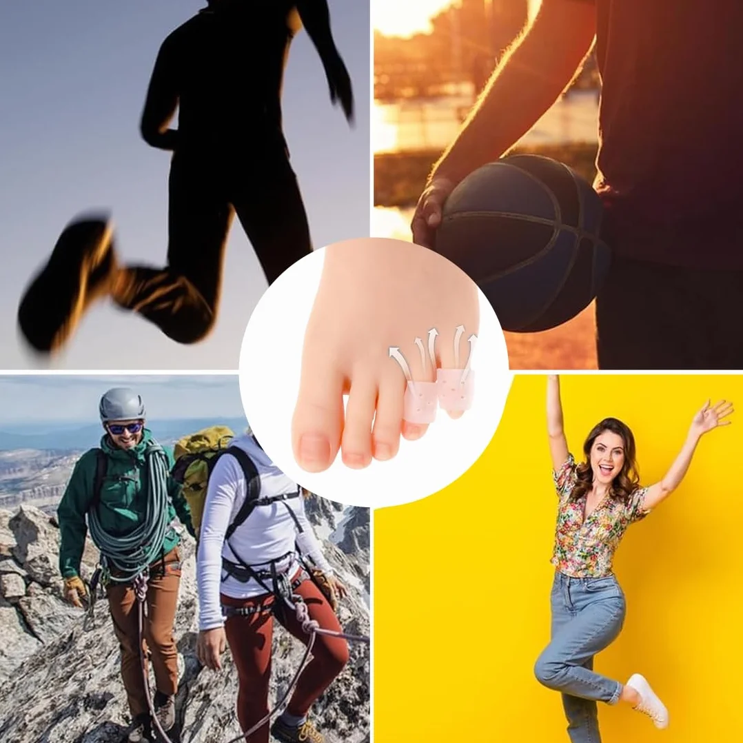 Protezioni per dita dei piedi in gel – respiranti, morbide, contro callosità, vesciche, sollievo dal dolore (con fori)
