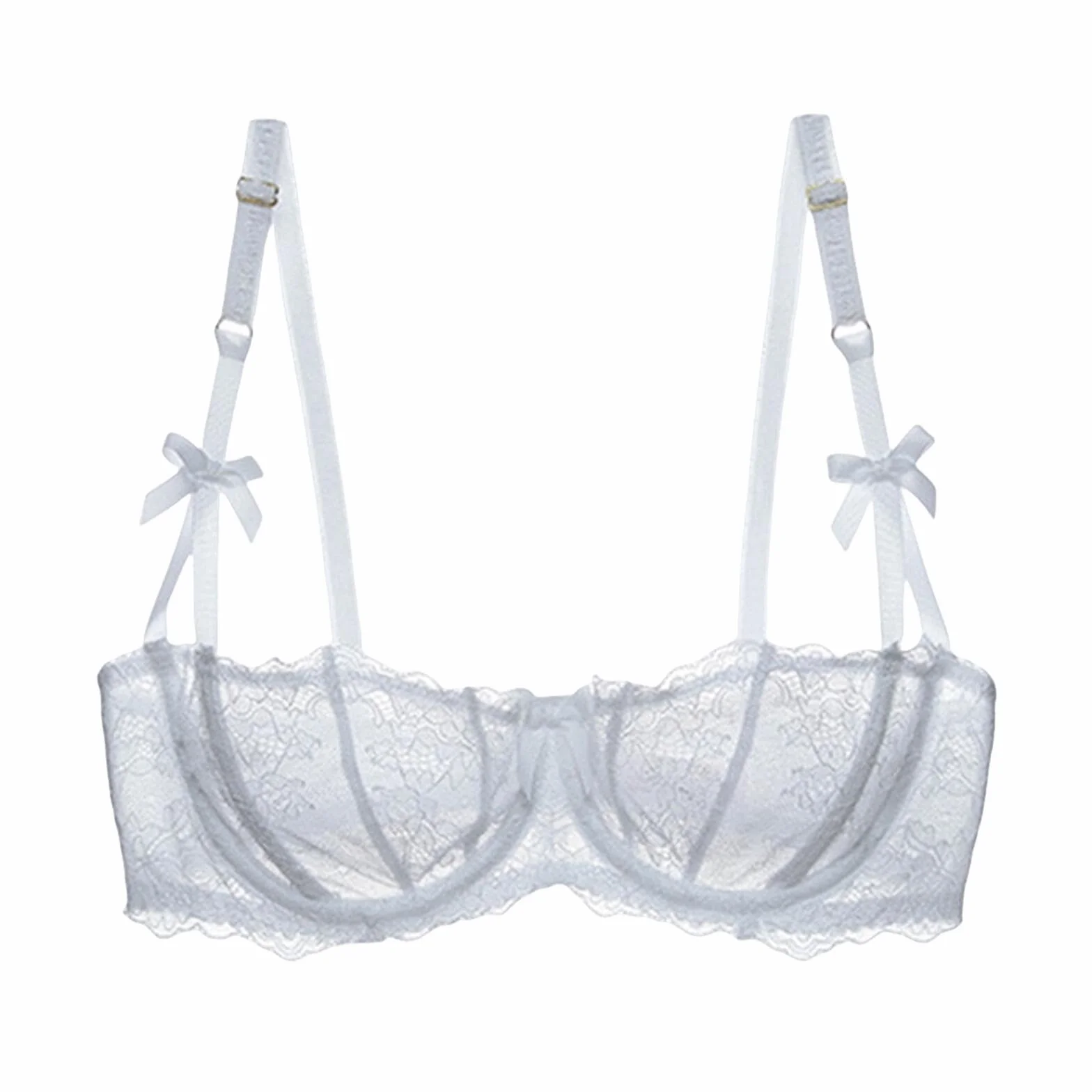 Reggiseno Bralette Balconcino Pizzo Taglie Forti Donna Push Up Ferretto Mezza Coppa