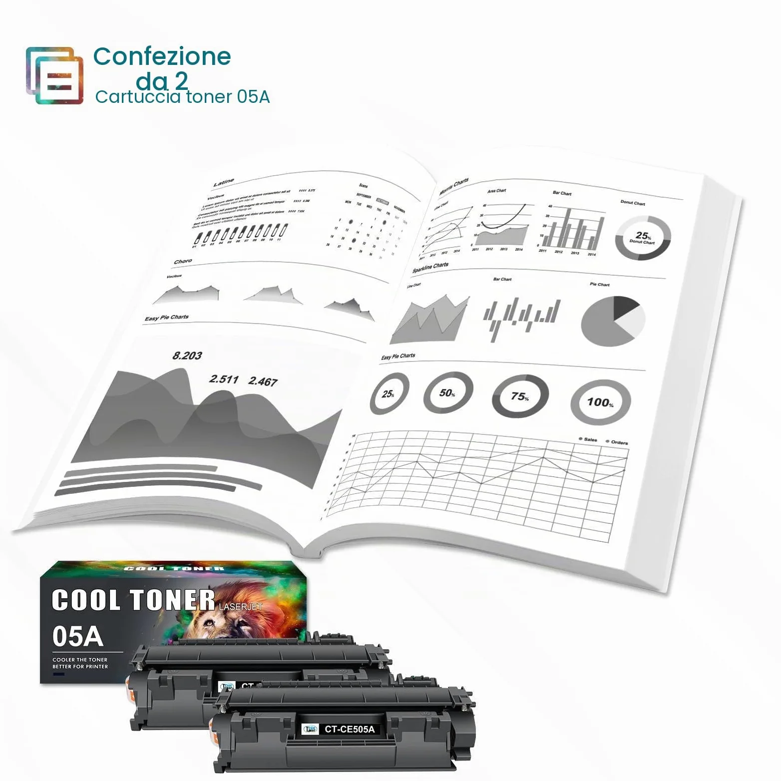 05A CE505A CE505X Compatibile per HP LaserJet P2035 P2055DN P2035N P2055 | LaserJet P2035 P2055DN P2035N P2055 P2055D P2055X P2030 P2050 Nero 2-Pack