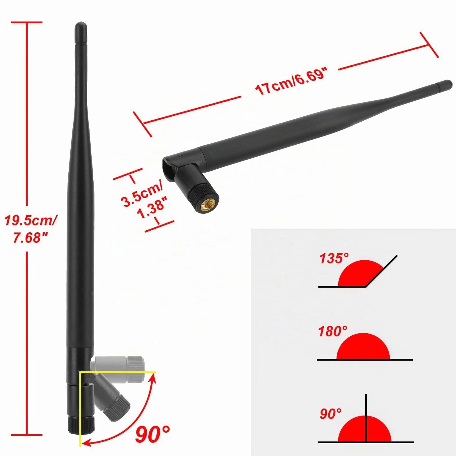 LORA Set di 2 connettori maschio per antenna 868 MHz 5 dBi Guadagno Omni SMA + cavo adattatore antenna RF
