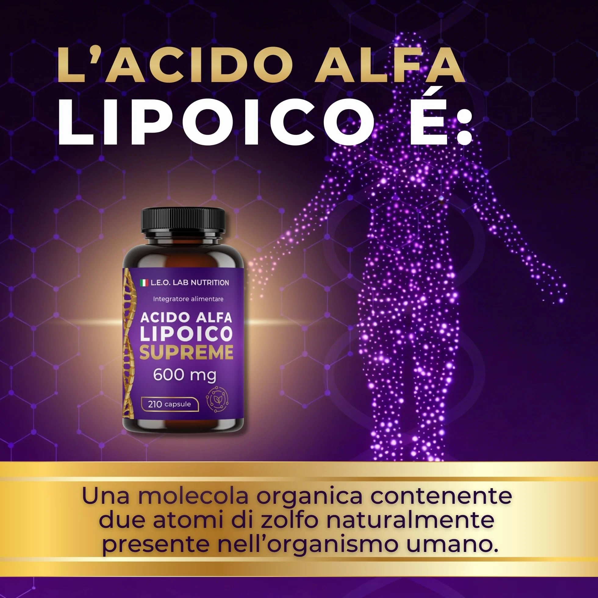 Acido Alfa Lipoico 600mg 210 Capsule Alto Dosaggio 7 Mesi Scorta