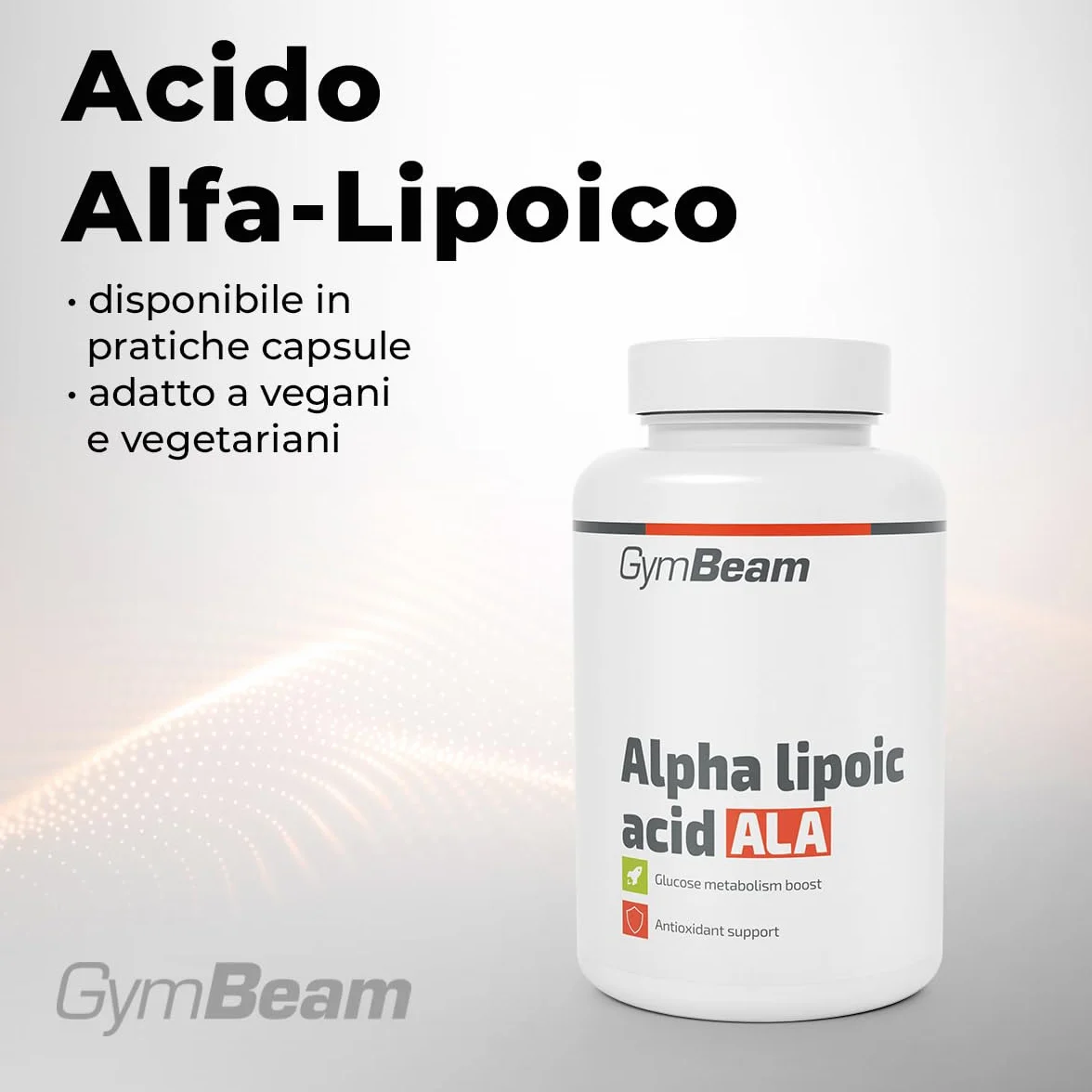 GymBeam Acido Alfa-Lipoico 90 cps 500mg Antiossidante Naturale Vegani