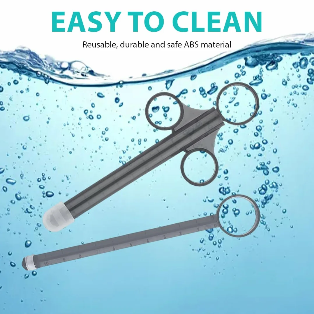 XPEX 2 Pezzi Riutilizzabile Irrigatore Lubrificante Portatile Applicatore Vaginale Anale Strumenti con Anello Di Trazione e Presa Per Le Dita Nero