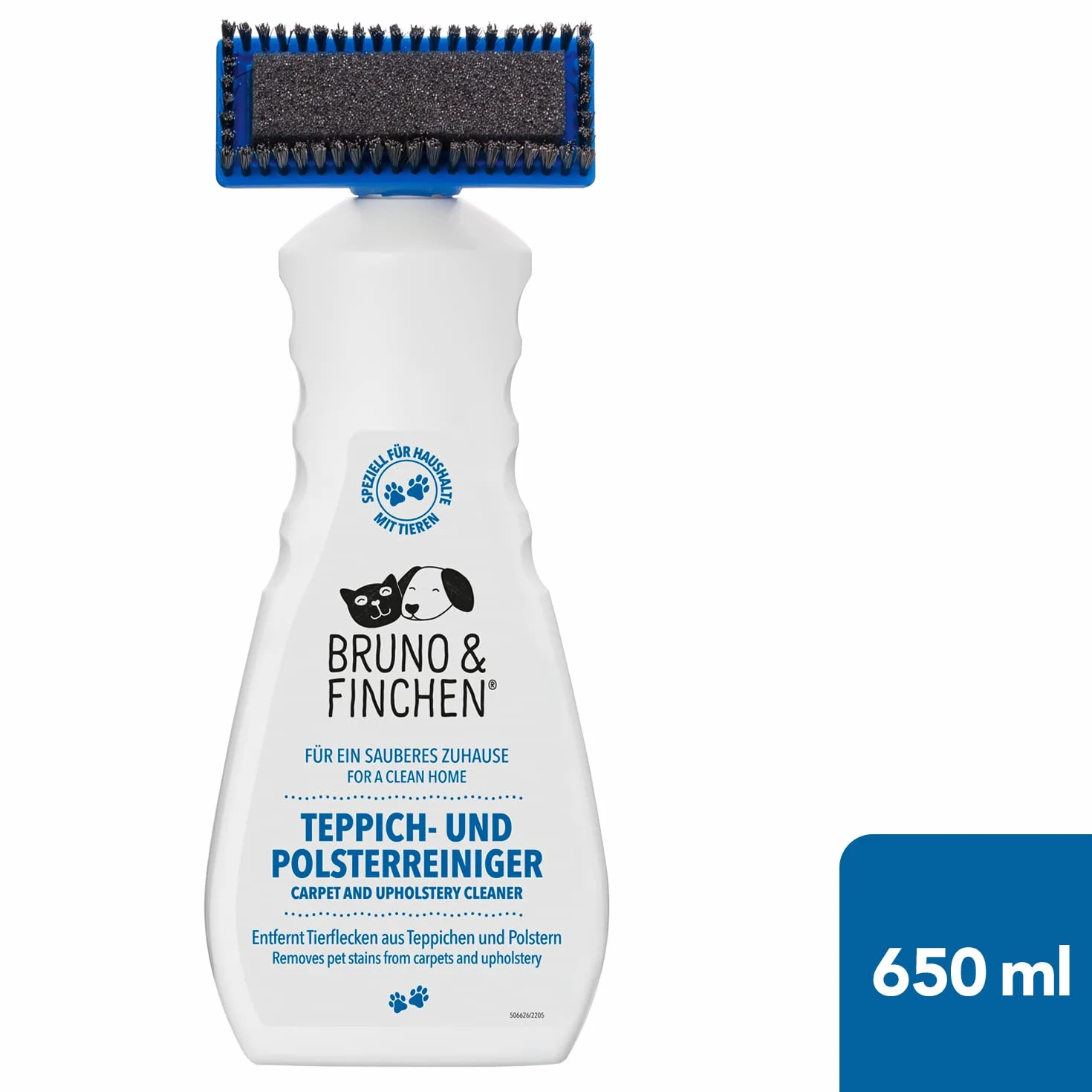 Bruno & Finchen Smacchiatore per tappezzeria e tappeti 650 ml Detergente anti urina cani e gatto
