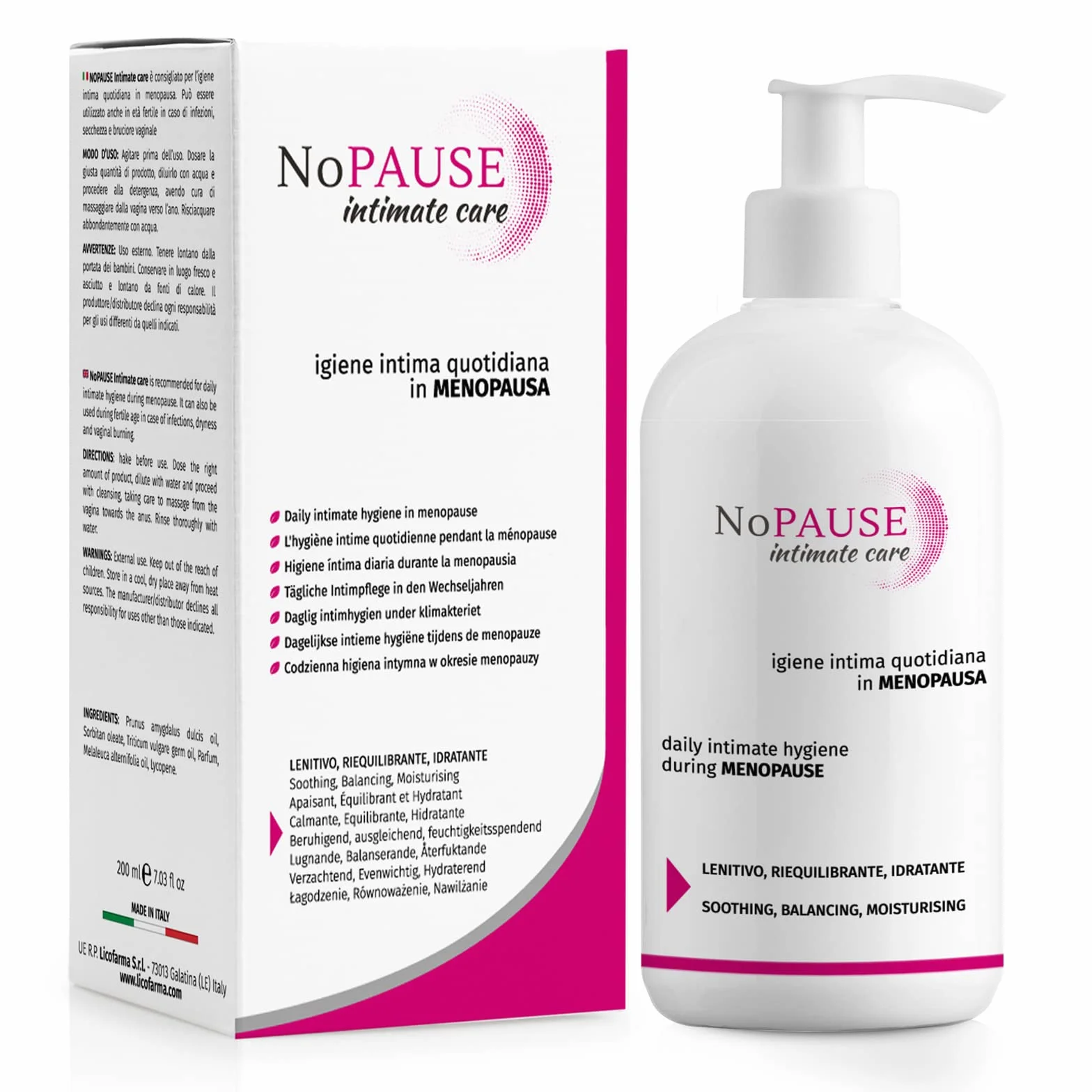 No Pause Detergente Intimo Igiene Intima Quotidiana Menopausa 200 ml