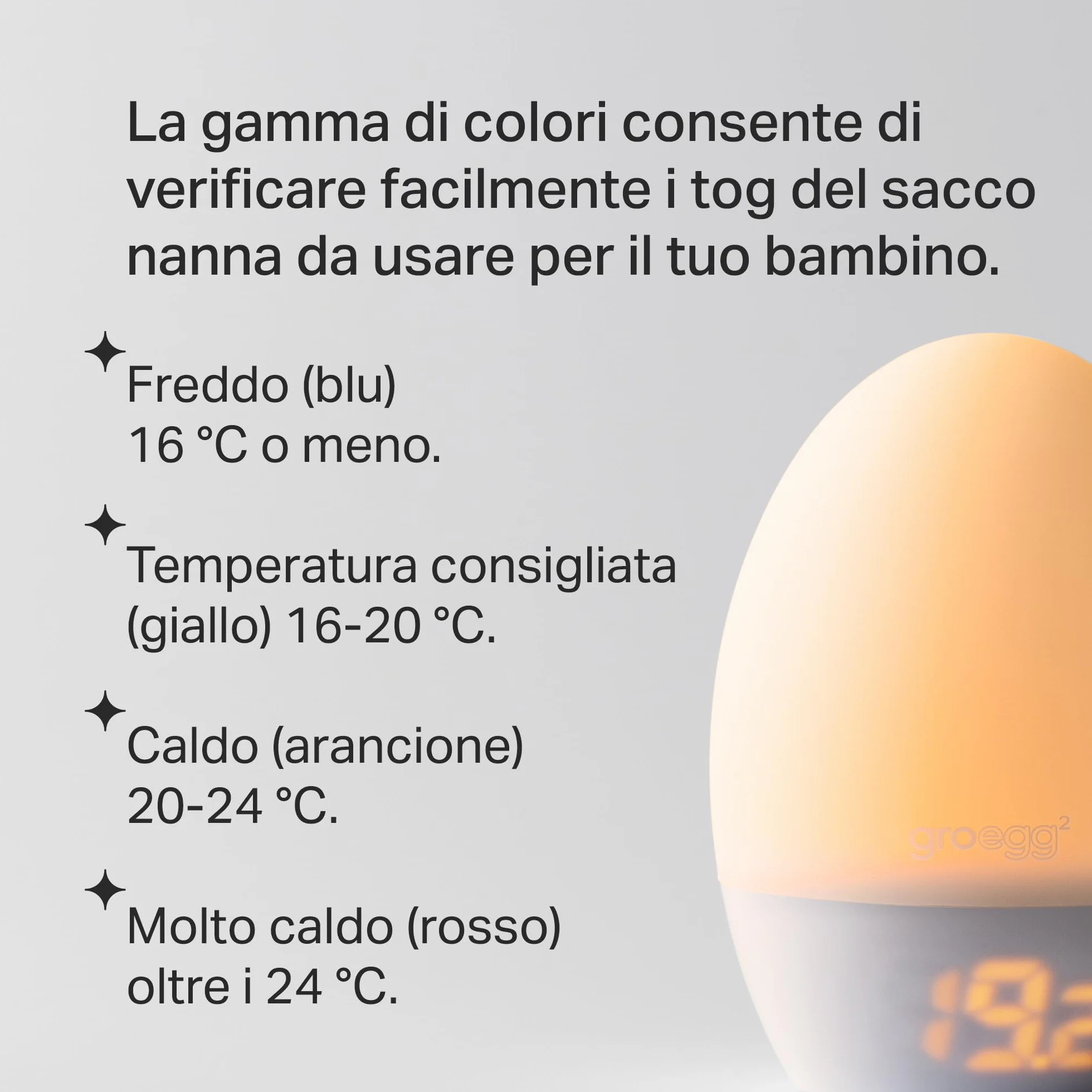 Tommee Tippee GroEgg2 termometro digitale luce notturna USB