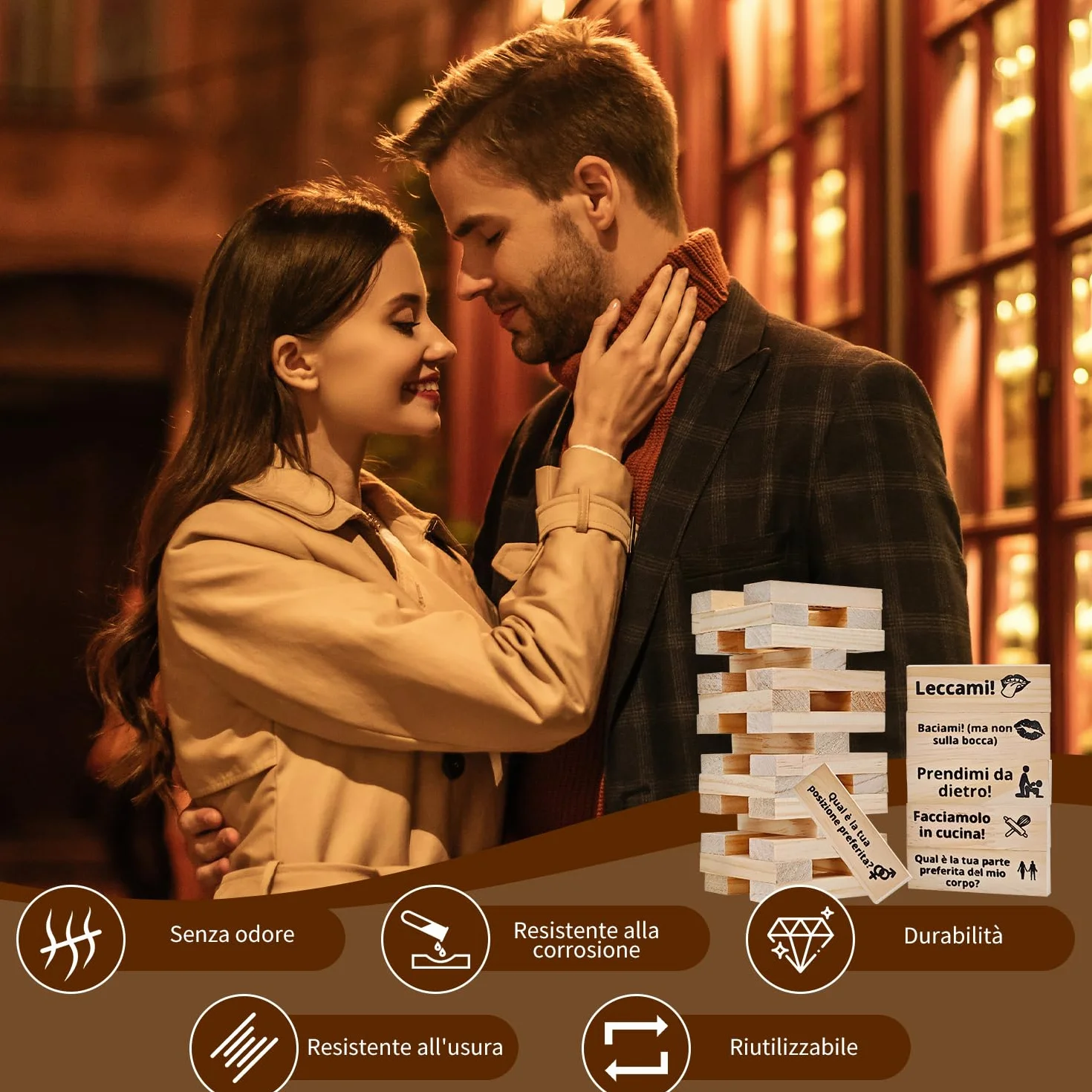 Ronronner 48 Pezzi Giochi Erotici Coppie, Torre Passione Gioco in Italiano, Posizioni Creative per Intimità