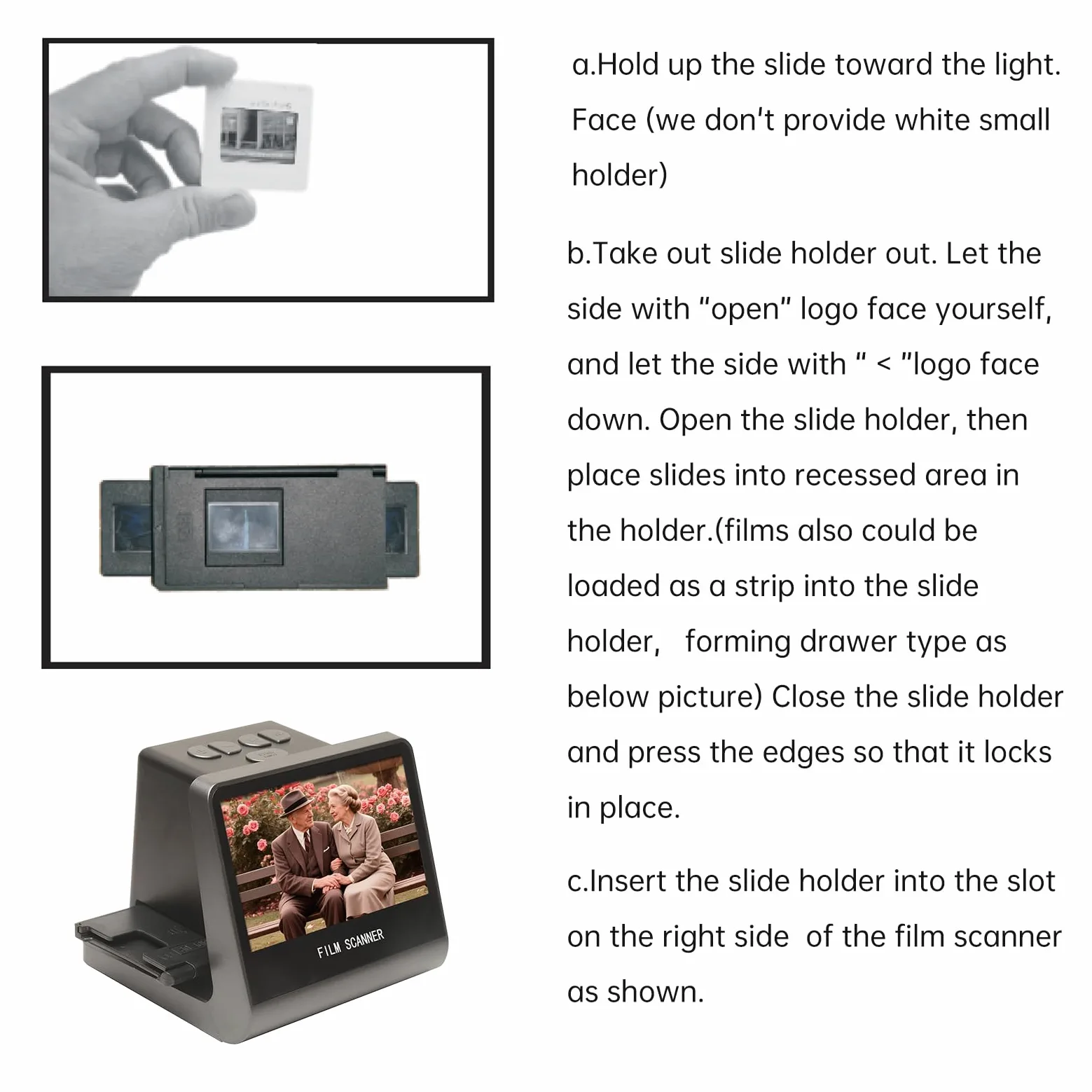 Scanner per Pellicole e Diapositive, Converte 135 126 110 Pellicole e Diapositive Super8 in JPEG Digitale, con Memoria Integrata da 16 GB e Schermo LCD da 5 Pollici, per PC TV
