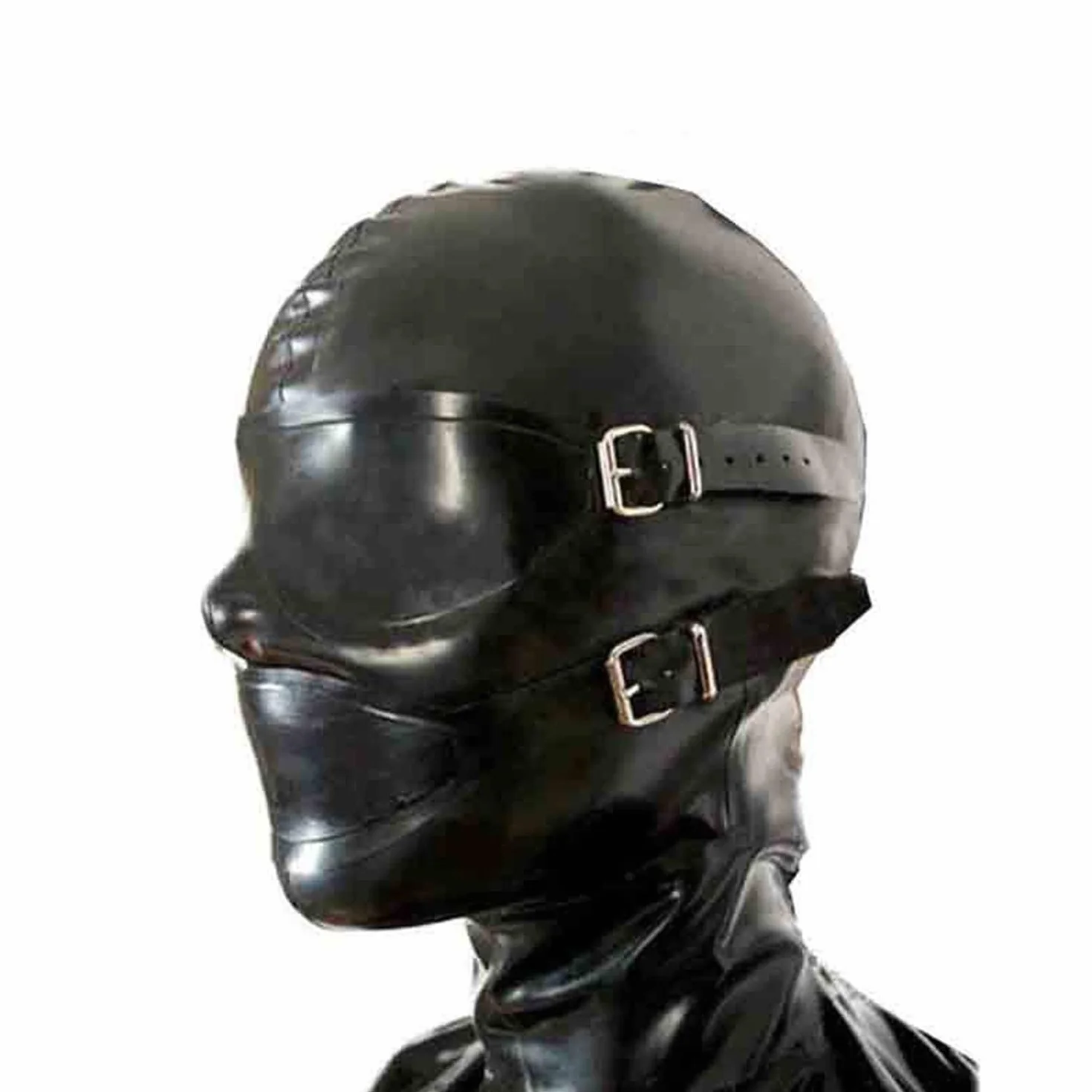 Lattice Maschera per la testa Cappuccio in latex per gioco di ruolo Party Abbigliamento da club