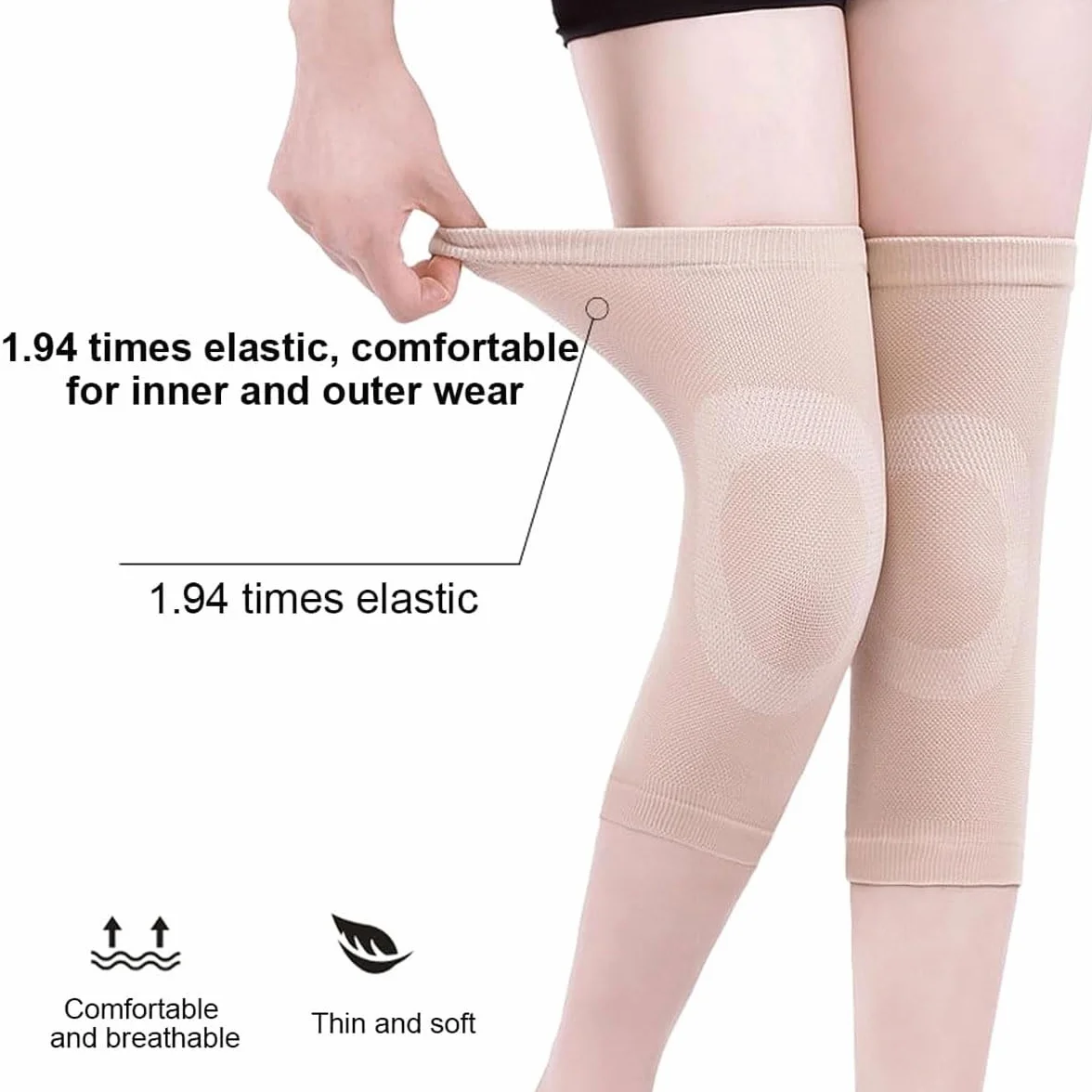 Ginocchiera per artrosi supporto ginocchio Beige L 1 paio