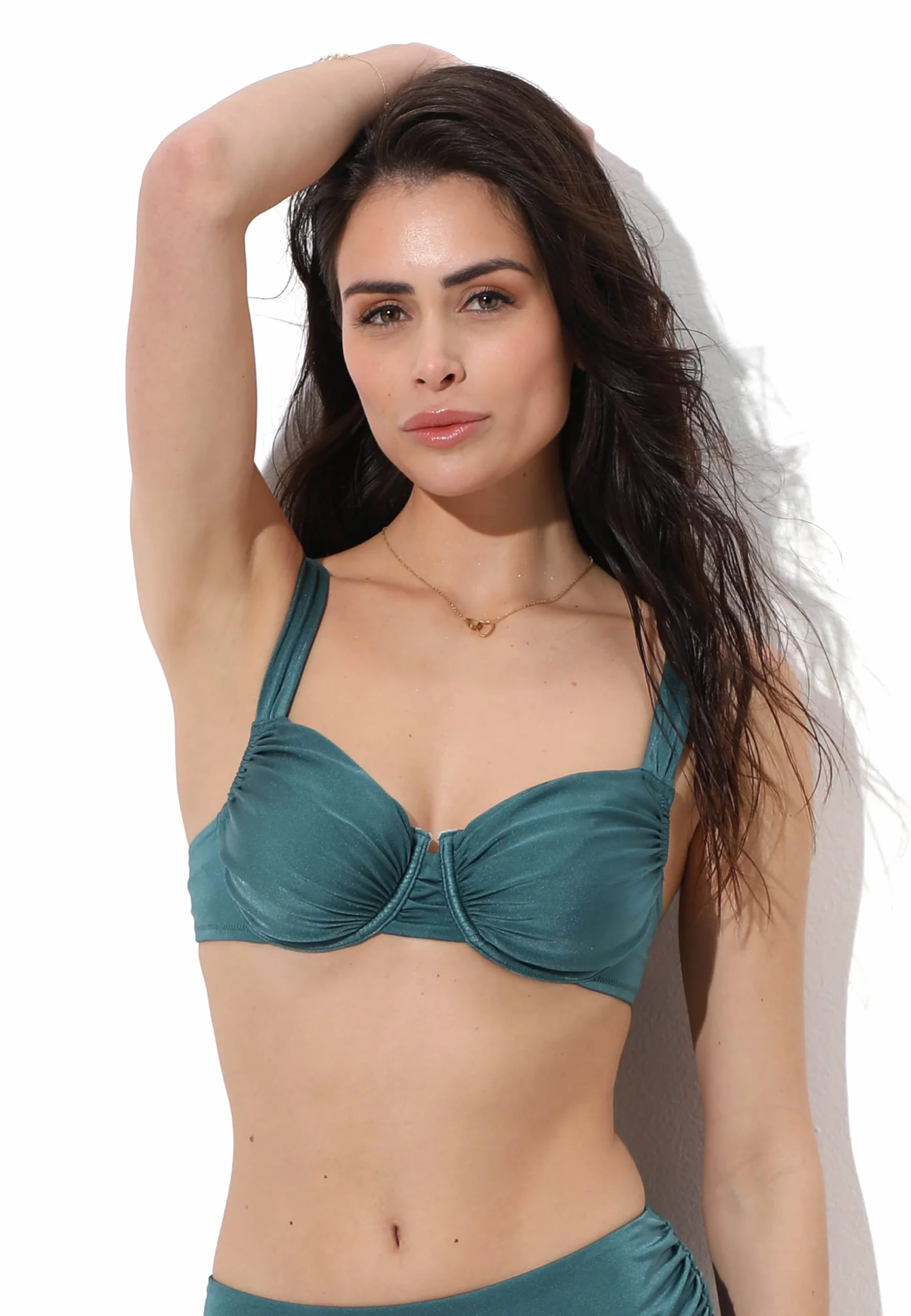 Lovable Reggiseno Balconcino con Ferretto Coppa F Verde Mediterraneo 38C