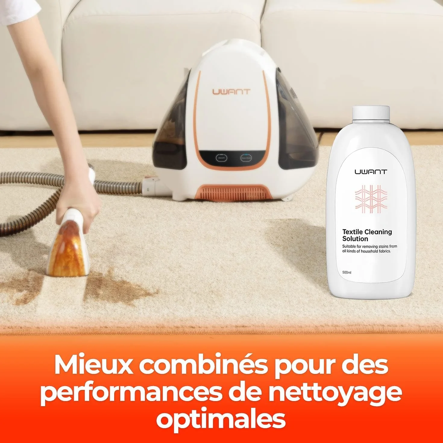 uwant Detergente multiuso 500 ml 1 confezione per moquette divani sedili auto