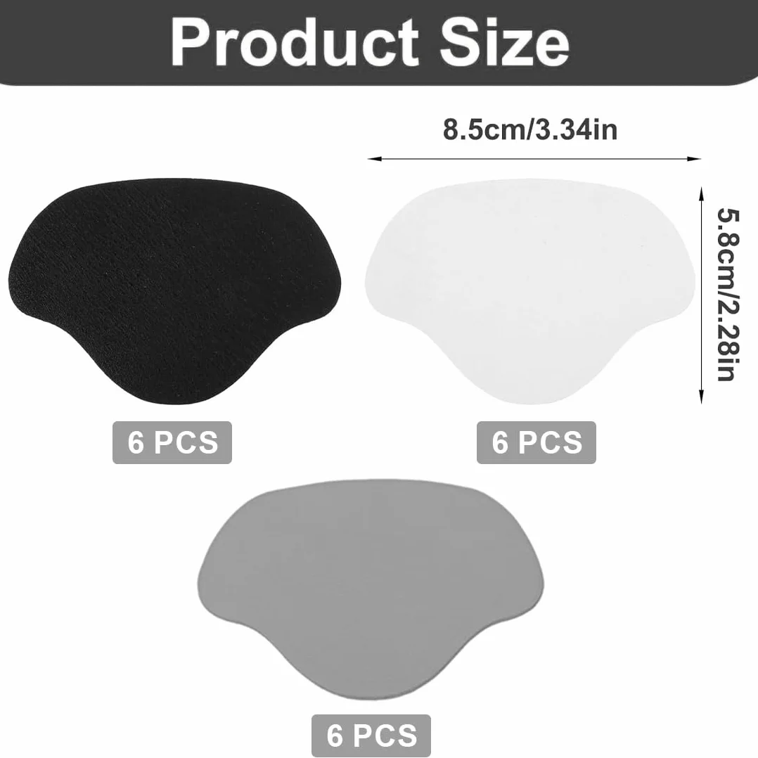 Toppa autoadesiva riparazione tallone scarpe 18 pezzi protezione tallone prevenzione buchi Nero Bianco Grigio