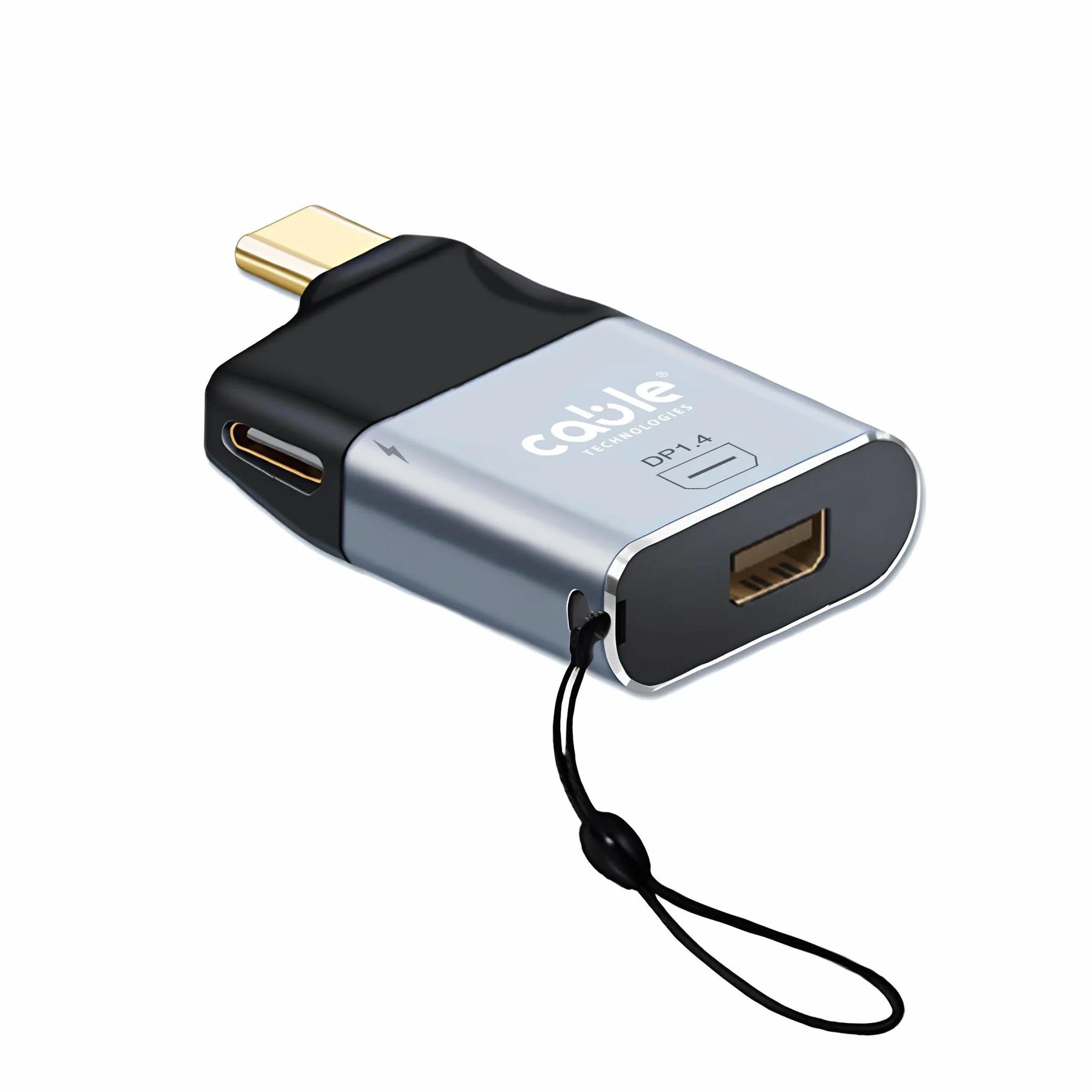 Adattatore da USB C maschio a Mini Display Port 1.4 8K@60Hz femmina + porta USB C femmina 65W PD 3.0, Convertitore Mini DP, Alluminio compatibile con Thunderbolt 3/4, iPhone, Macbook, iPad, Samsung,ec