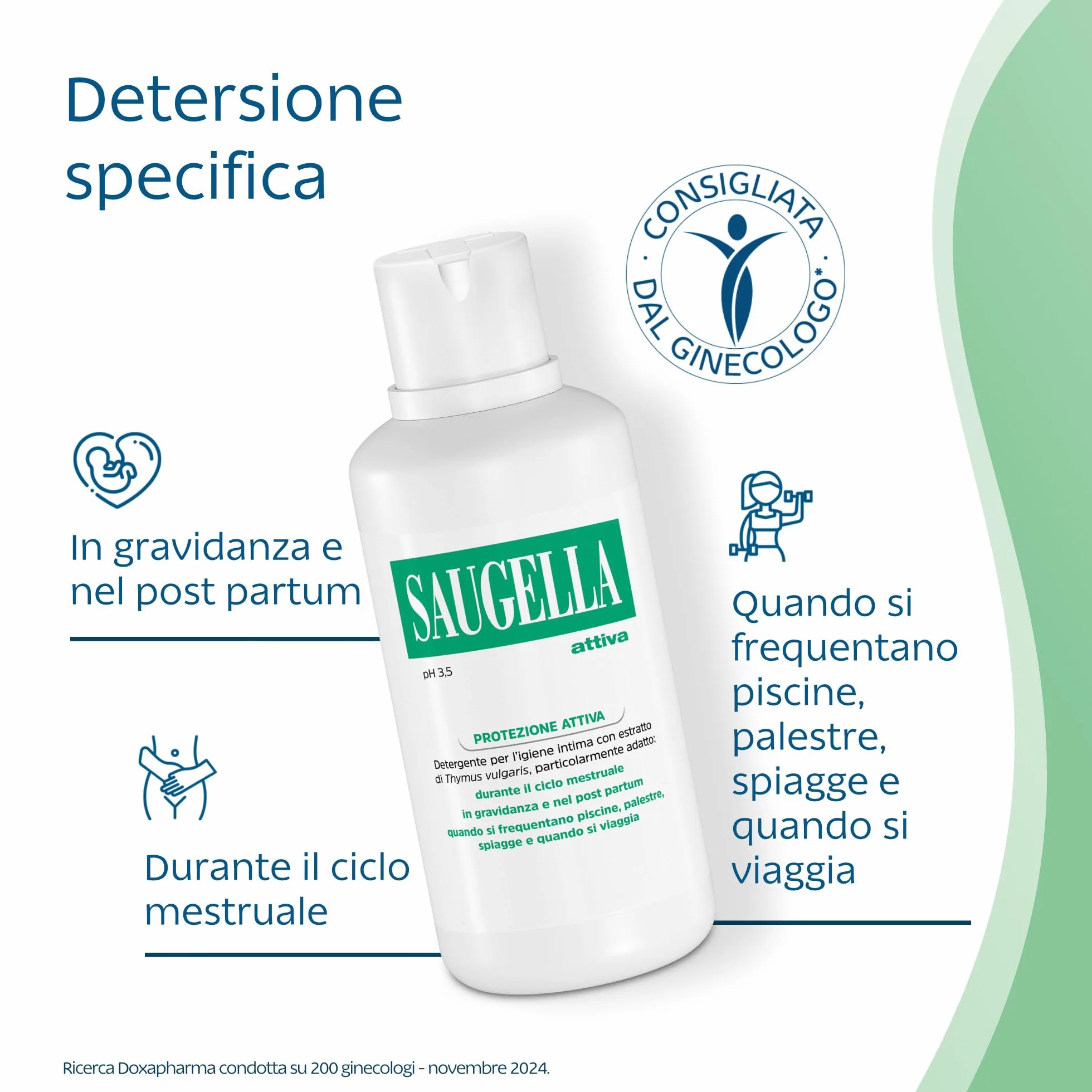 Saugella Attiva Detergente Intimo Antibatterico pH 3.5 500 ml