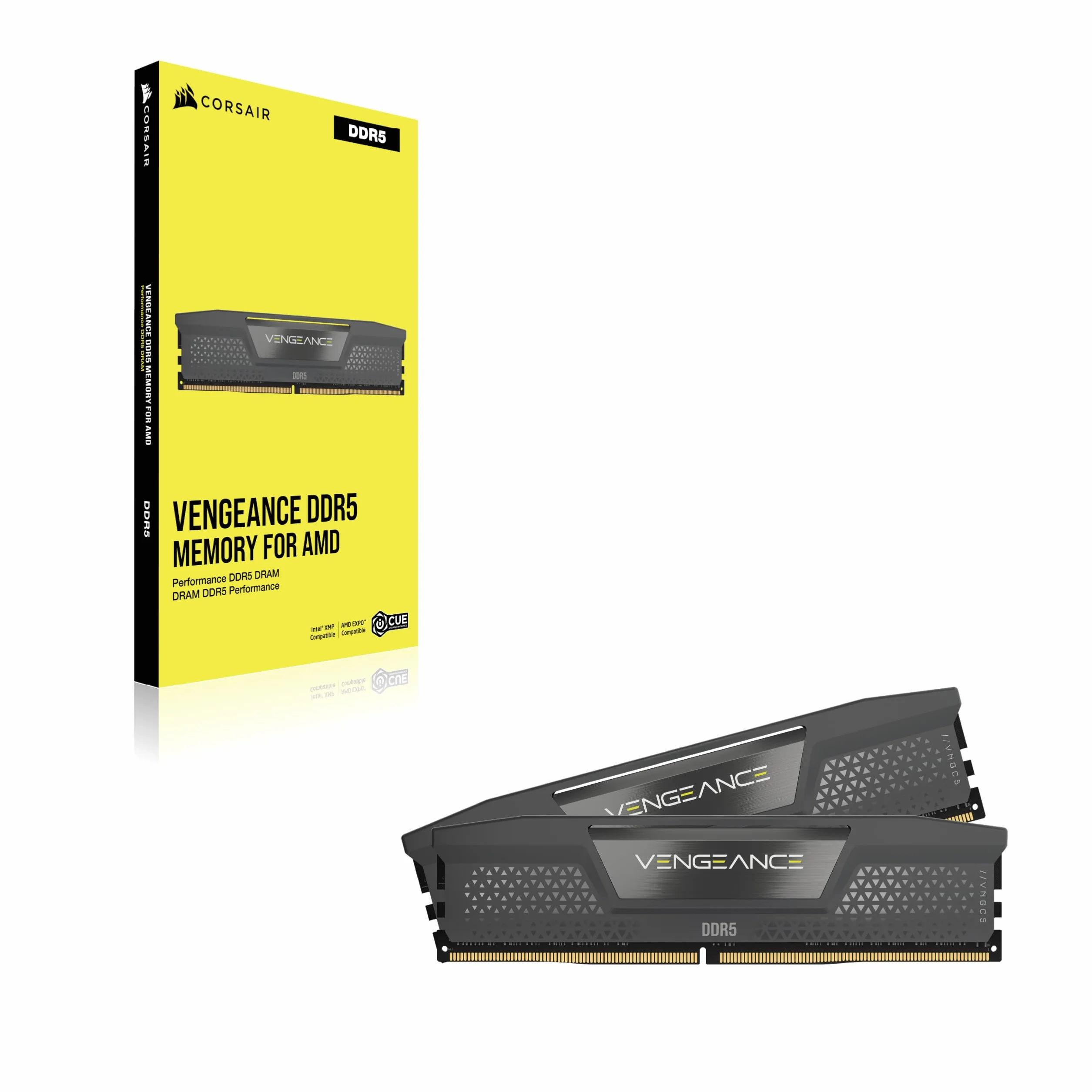 CORSAIR VENGEANCE DDR5 32GB (2x16GB) DDR5 6000MHz CL30 AMD EXPO Intel XMP iCUE Memoria Compatibile per Computer - Grigio (CMK32GX5M2B6000Z30)