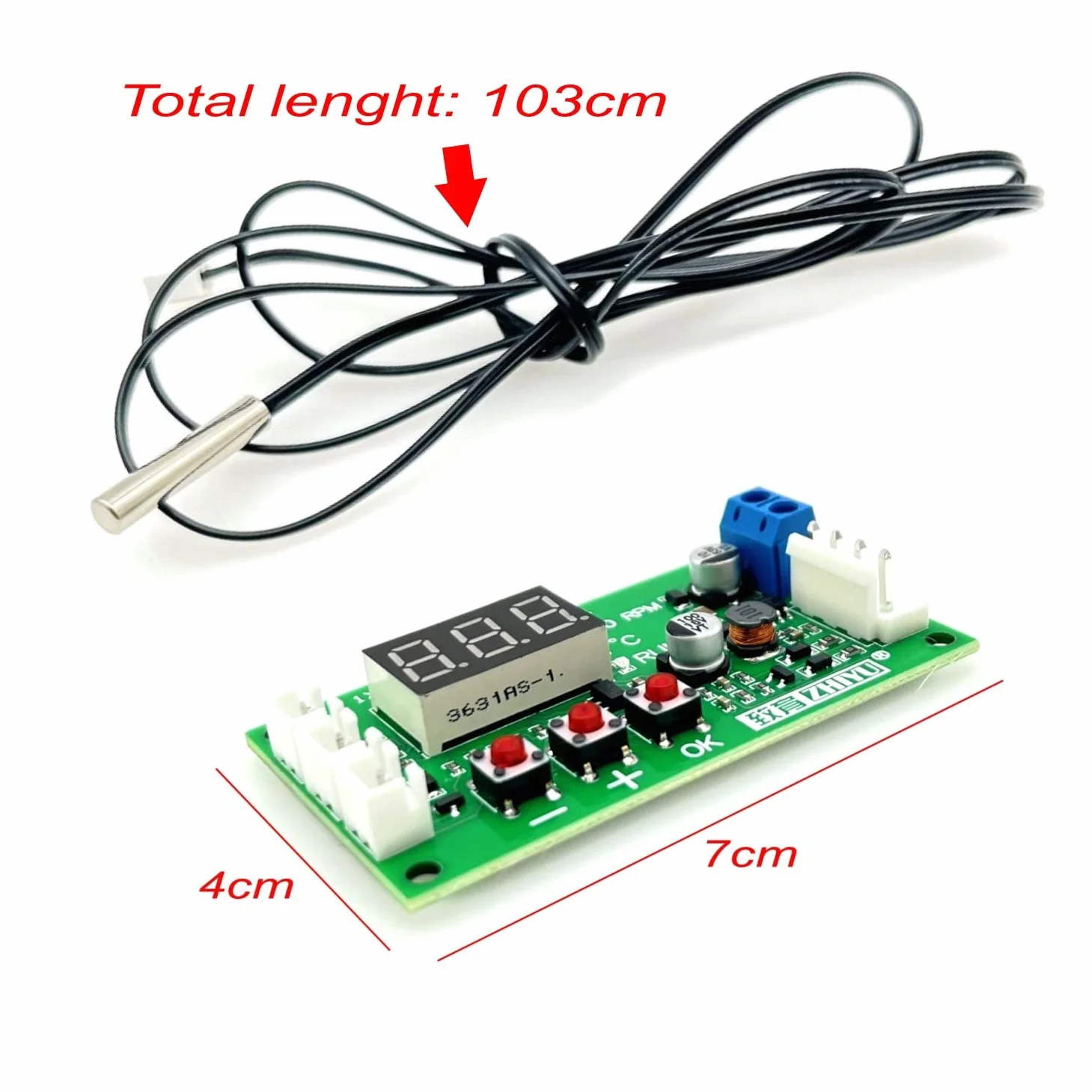 JZK PWM Digitale Regolatore di Temperatura Ventola 12V 24V 48V Modulo Display Velocità PC
