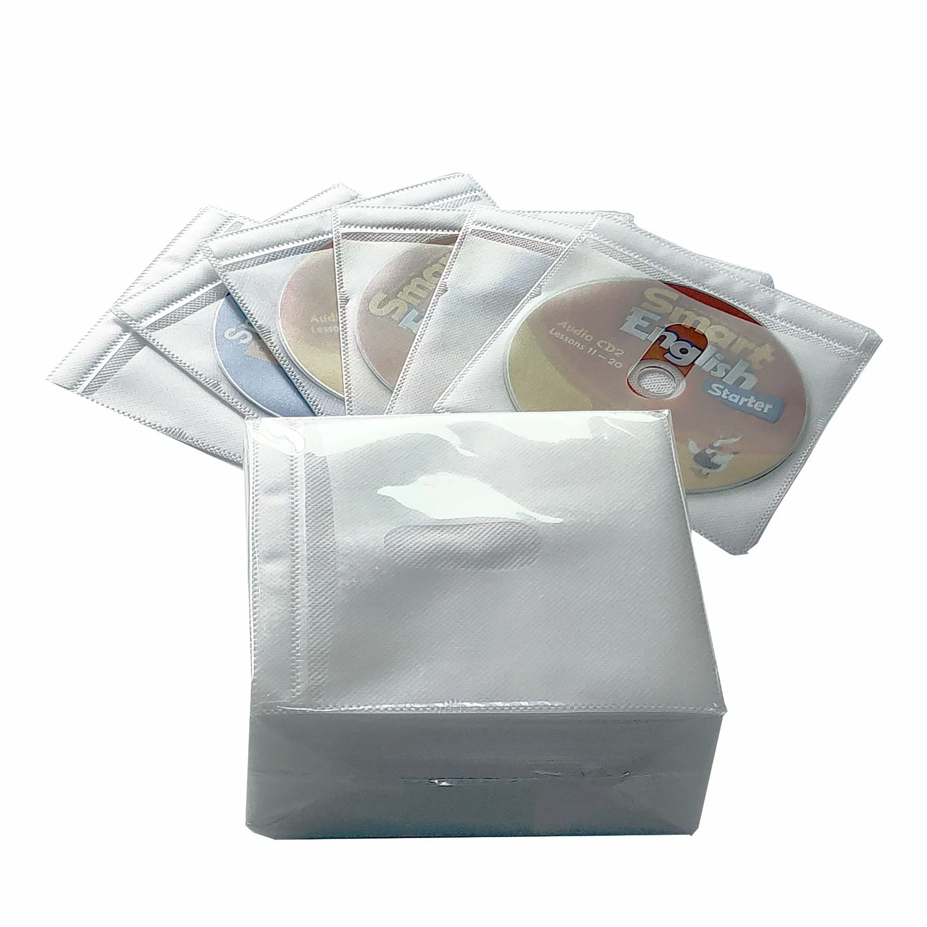 100 Pezzi Manicotti per CD Dvd, Custodia in plastica Standard a Doppia Faccia per CD, per CD e Dvd Cartelle di archiviazione per la conservazione dei Dischi