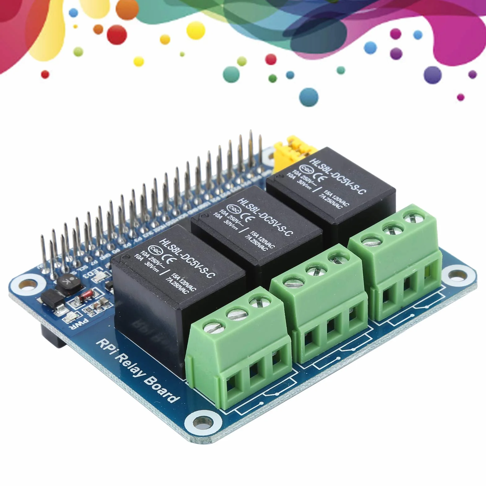 Modulo relè a 3 vie adatto per relè Raspberry Pi di alta qualità con indicatore luminoso a relè(Raspberry Pi 3 Relay)