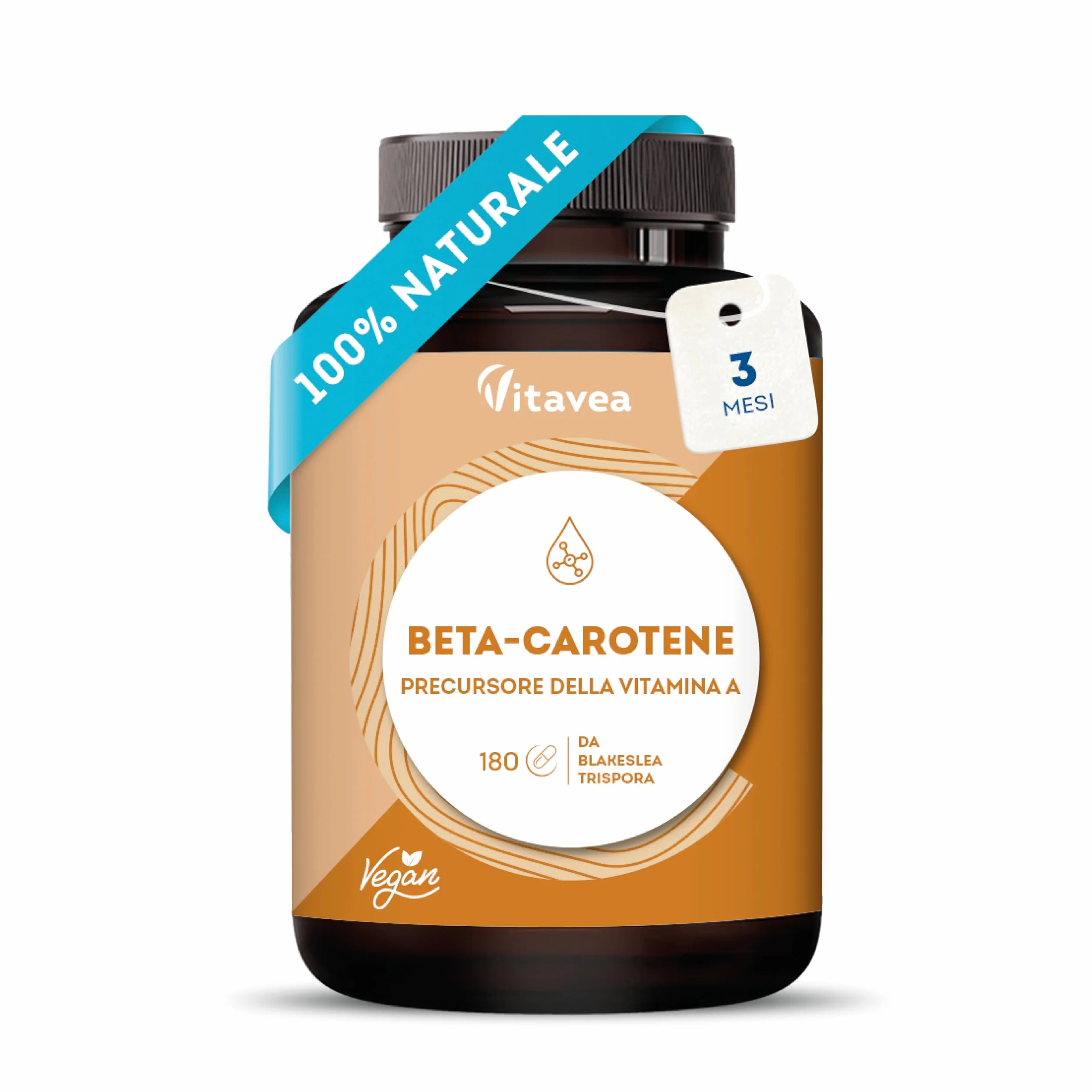 Vitavea Betacarotene Integratore Abbronzatura Forte 180 Capsule - Attivatore Melanina da Carota - Vitamina A Naturale
