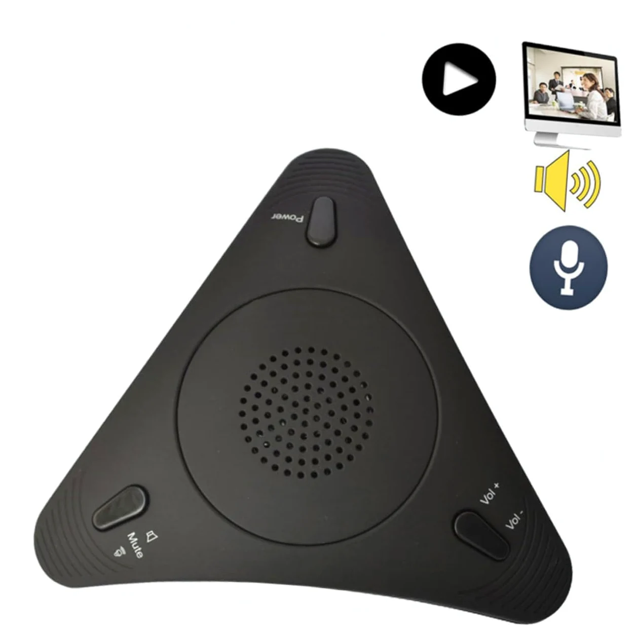 SUPVOX Microfono USB Omnidirezionale Nero Riduzione Dell’eco, Alta Sensibilità e Controllo Automatico del Guadagno, per Riunioni di Gruppo