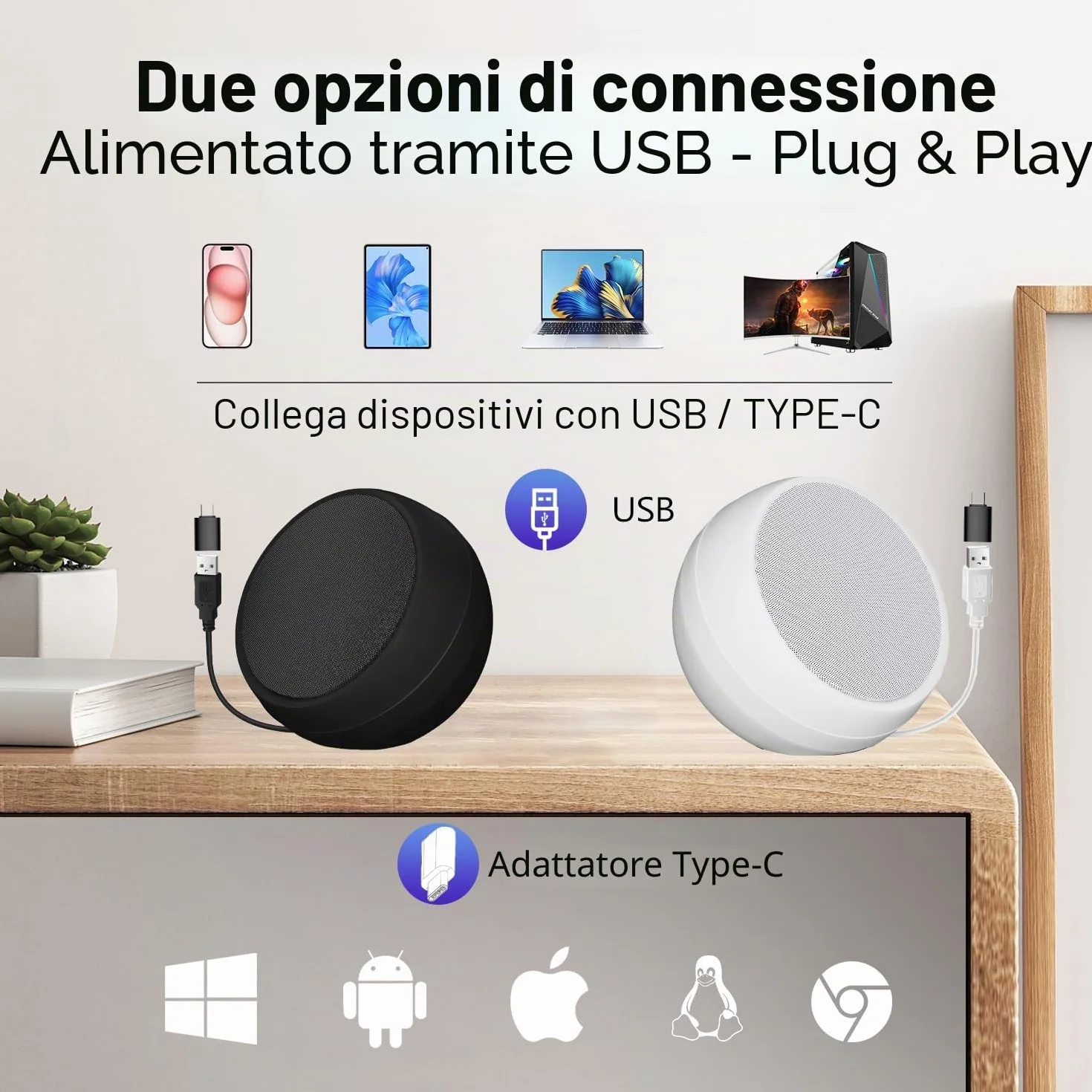 ZETIY Mini Altoparlante per PC, Casse Computer con Alimentazione USB, Stereo Speakers Portatili - Compact 1.0 - Nero