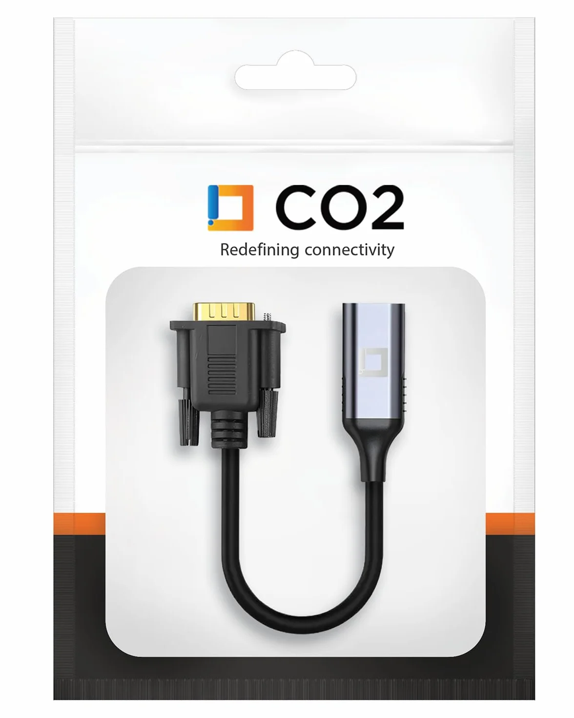 Co2 Adattatore VGA D-SUB a HDMI 2K/60Hz, Full HD 1080p, Plug & Play, placcato oro, cavo unidirezionale, convertitore, compatibile con monitor, proiettori, laptop, alluminio grigio spazio (2K)