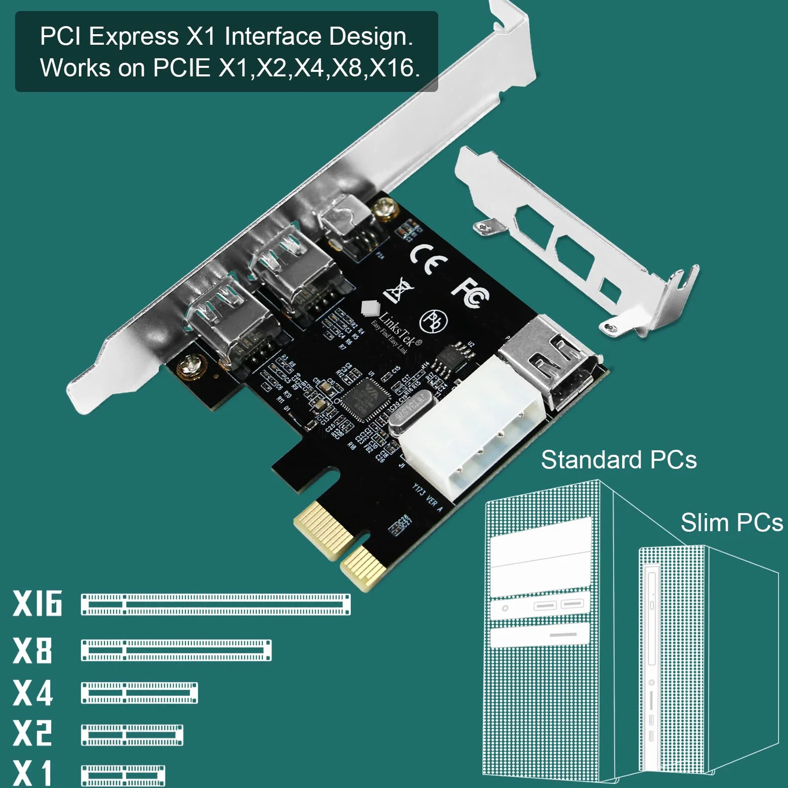 Scheda di espansione PCIE FireWire 400 a 4 porte 1394A 1394A per PC desktop Windows, 3 porte 6 pin e 1 porta 4 pin 1394A 400 Mbps, con cavi a 4 pin 1394A 1394A e staffa a basso profilo