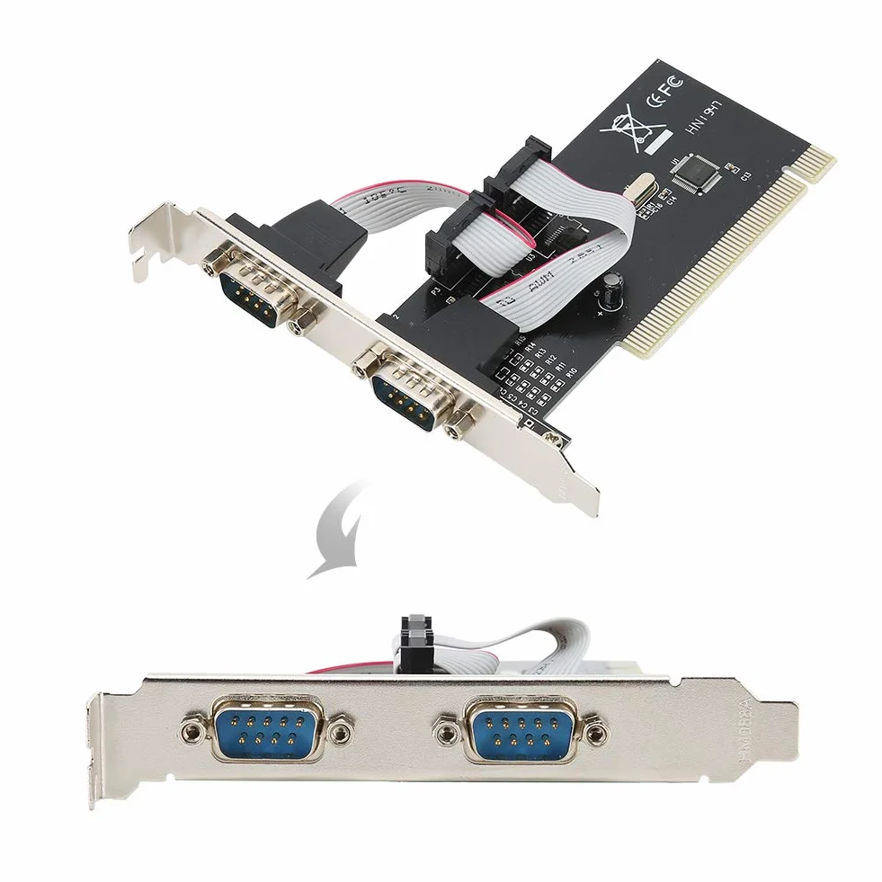 Serial Port Cards, PCI-2 Serial Port Card PCI-Express 2-Port DB9 Serial Controller Card Scheda di Estensione per Desktop