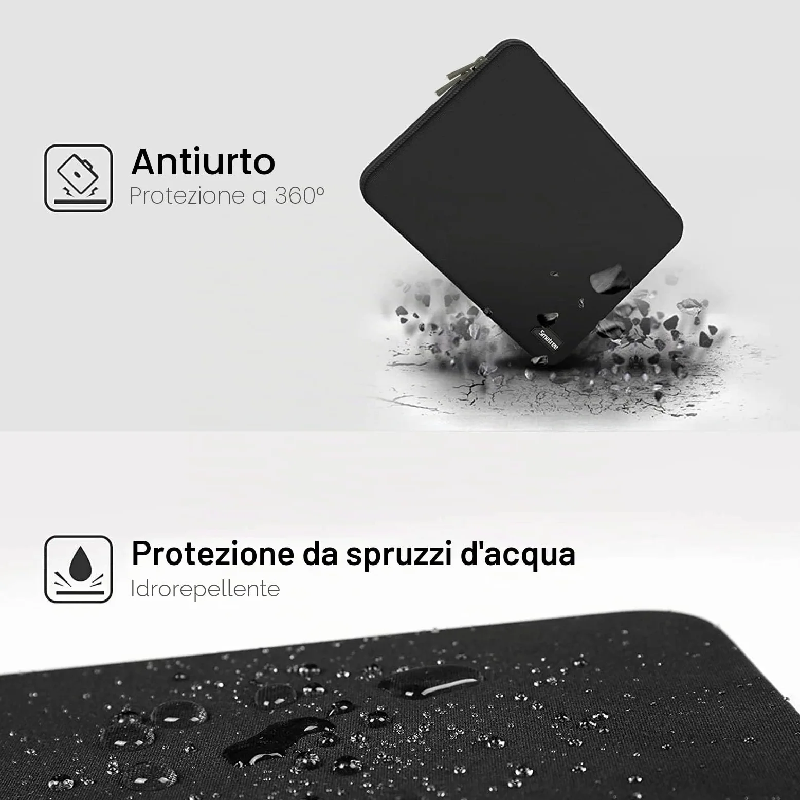 Smatree Custodia rigida per computer portatile da 15 pollici, compatibile con HP Pavilion x360 2 in 1 15,6 pollici, sottile antiurto, colore nero