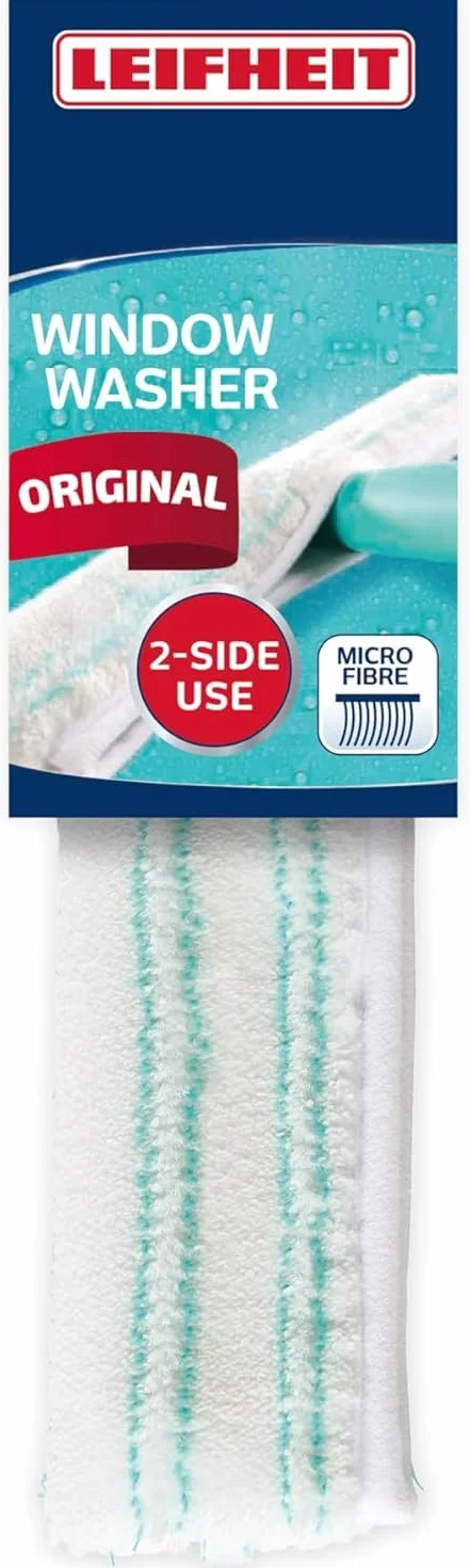Leifheit Window Washer M Copertura di Ricambio Tergivetri Alto Assorbimento Acqua Sporco Chiusura Velcro
