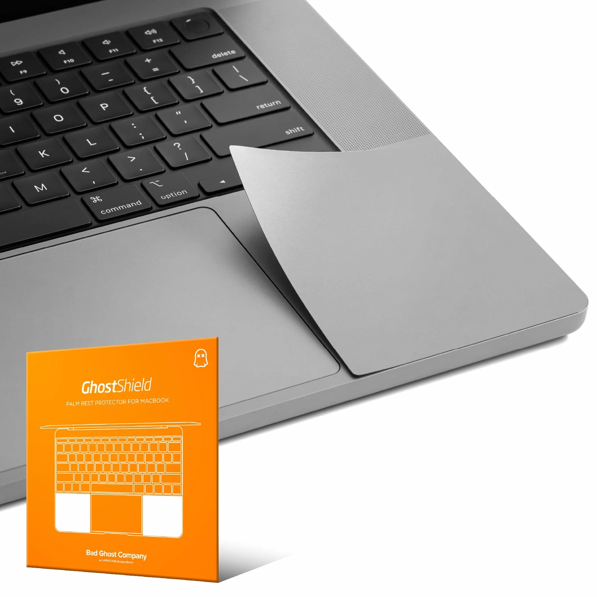 UPPERCASE GhostShield Premium Palm Rest Protector Skin Cover Set, Protezione da graffi e usura, compatibile con MacBook Pro 16" 2023 2021 con M2/M1 Pro/Max, A2485 A2780, grigio siderale