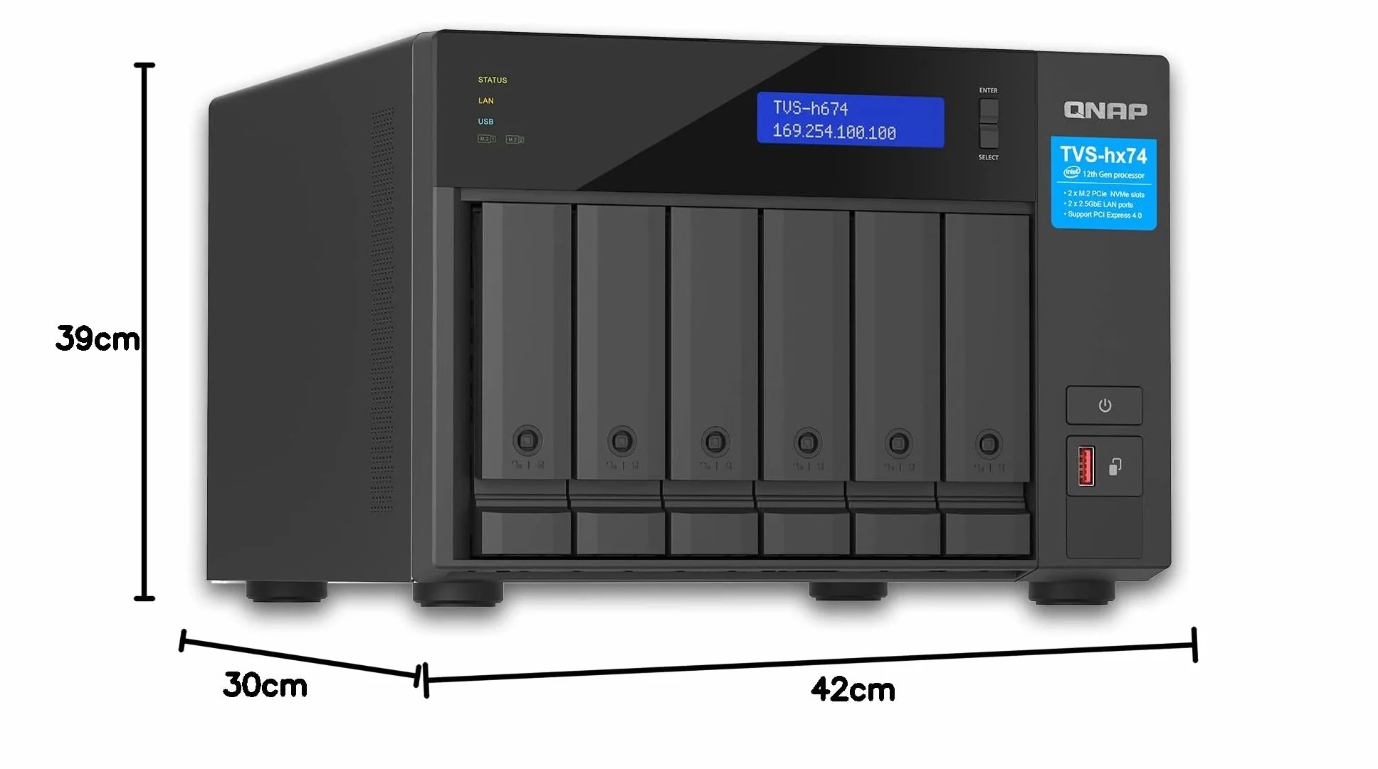 Qnap TVS-H674 NAS Server 6-Bay SATA 6Gb/s RAID 32GB RAM iSCSI