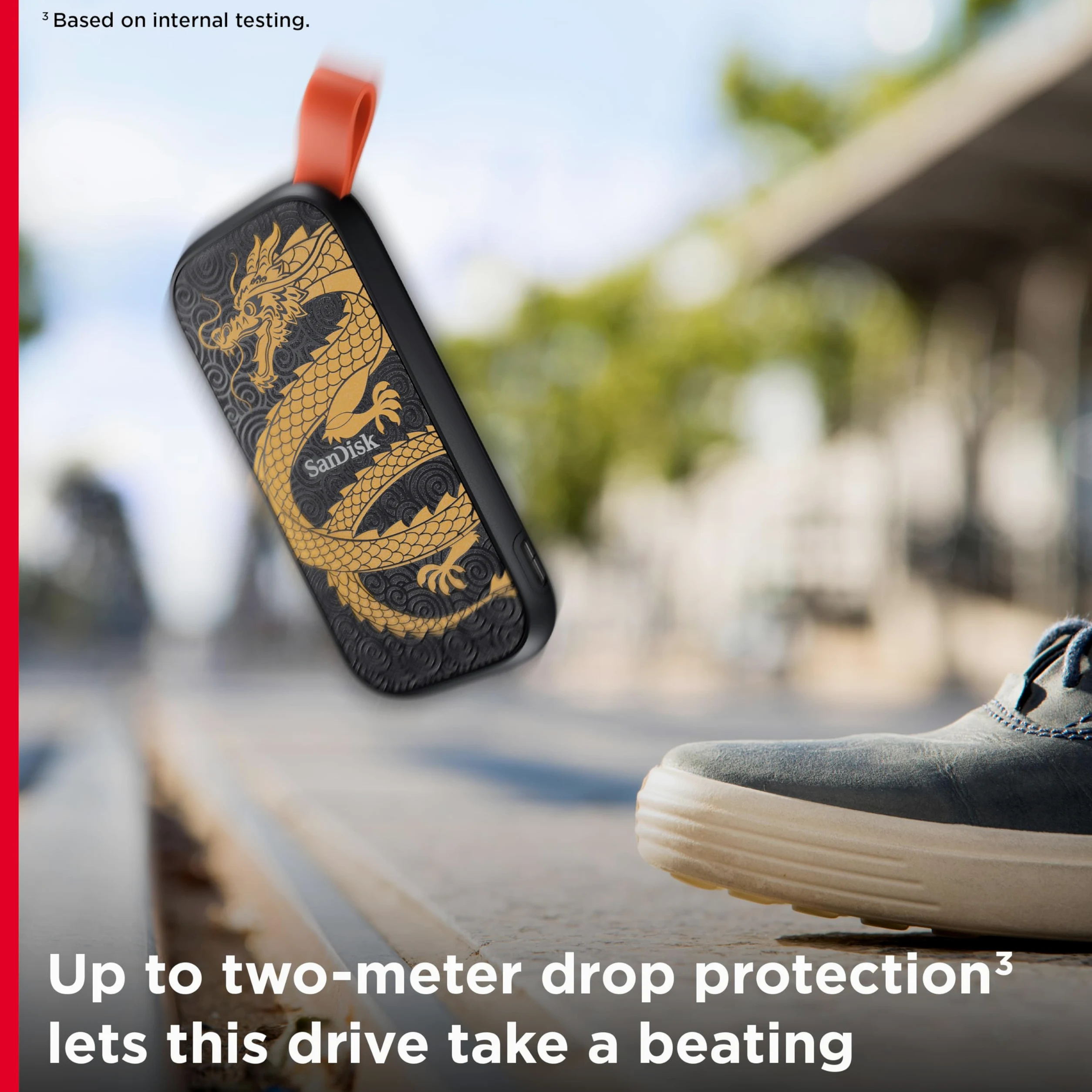 SanDisk SSD portatile da 1 TB, Dragon Edition, fino a 800 MB/s, USB-C, USB 3.2 Gen 2, firmware aggiornato, unità SSD esterna - SDSSDE30-1T00-GD25