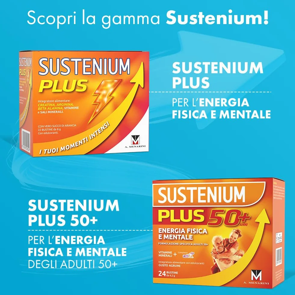 Sustenium Magnesio e Potassio Integratore Sali Minerali Vitamina C Bipack 56 Bustine Autosolubili