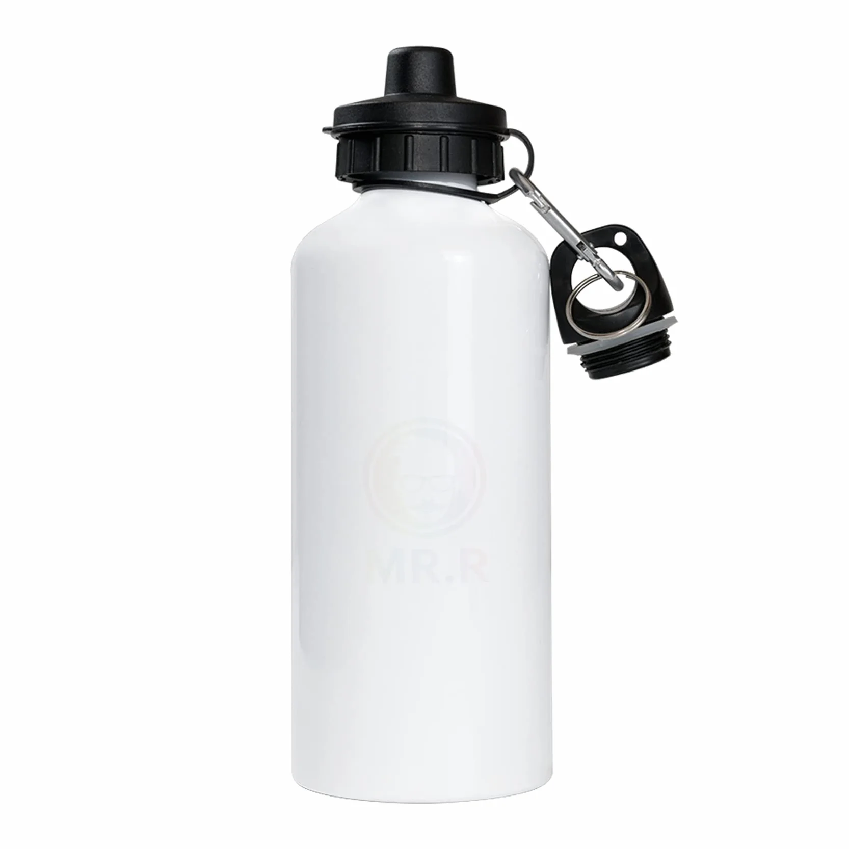 MR.R Sublimazione Vuoti Bianco Sport Bottiglia di Alluminio Portatile Due Cime Bottiglia 600 ml per la Stampa di Trasferimento di Calore