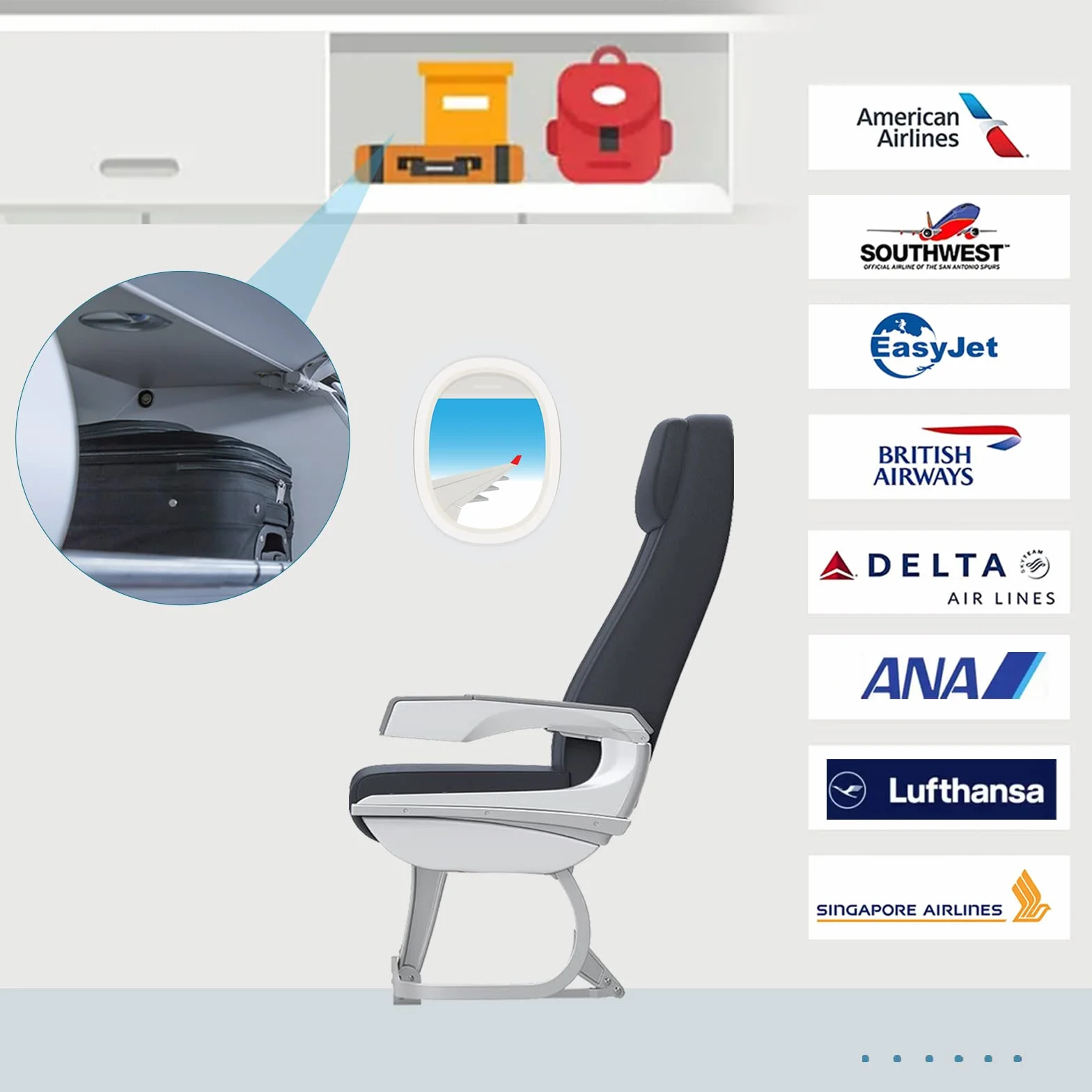 EMPSIGN Borsa per computer portatile 15.6 pollici con ruote RFID impermeabile nera