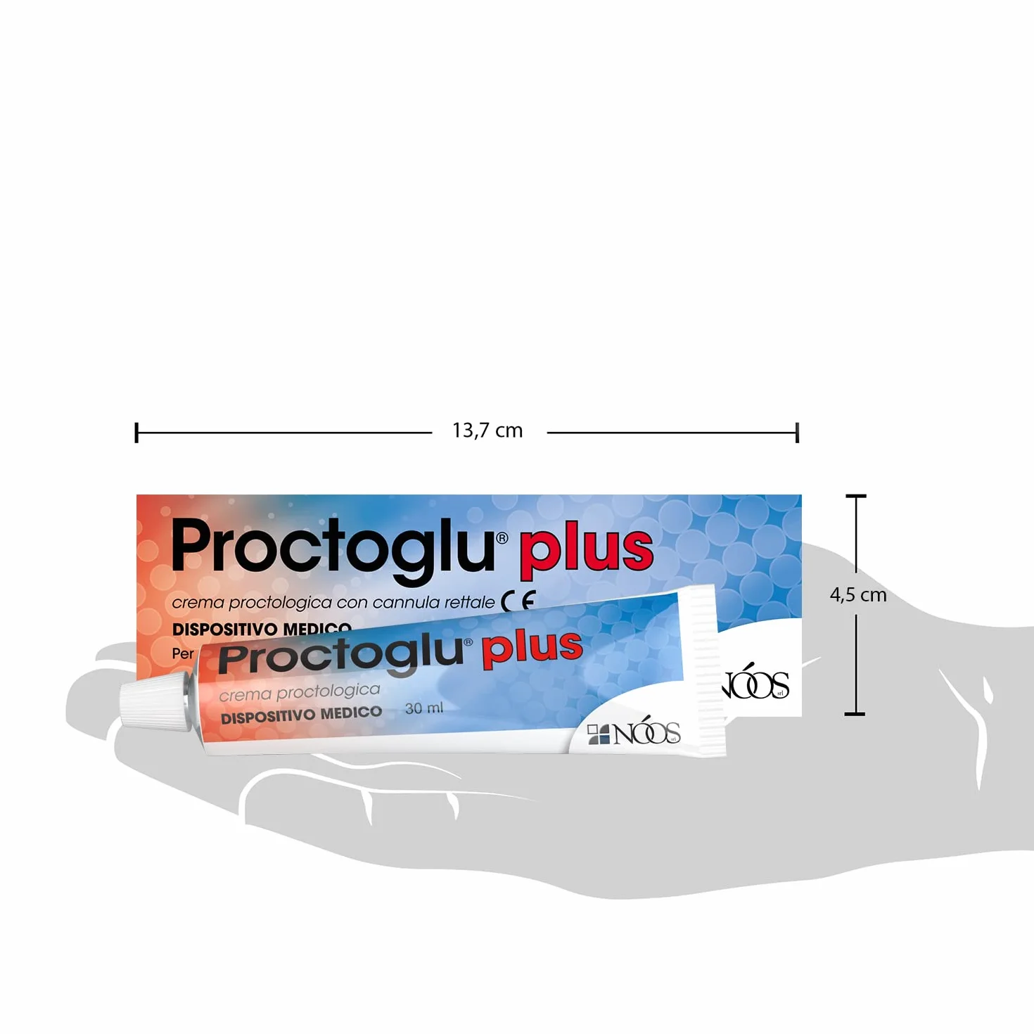 Nóos Proctoglu Plus Crema Emorroidi e Ragadi 30ml Pomata Emorroidi Esterne e Interne con Applicatore Rettale