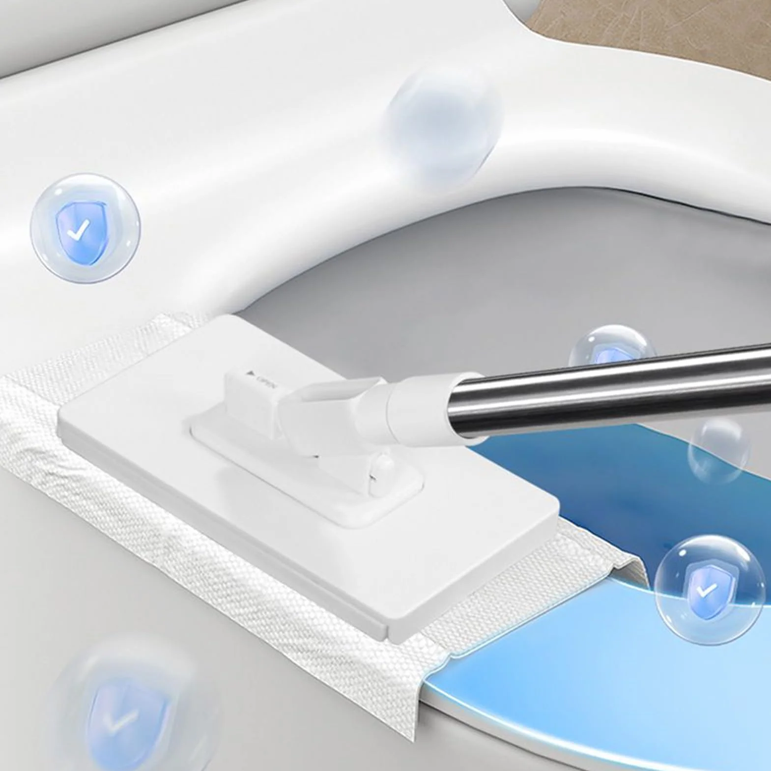 Con Salviette Umidificate Clip, Monouso, 4 Panni Riutilizzabili, Kit Pulizia Rapida Pavimenti Bagno