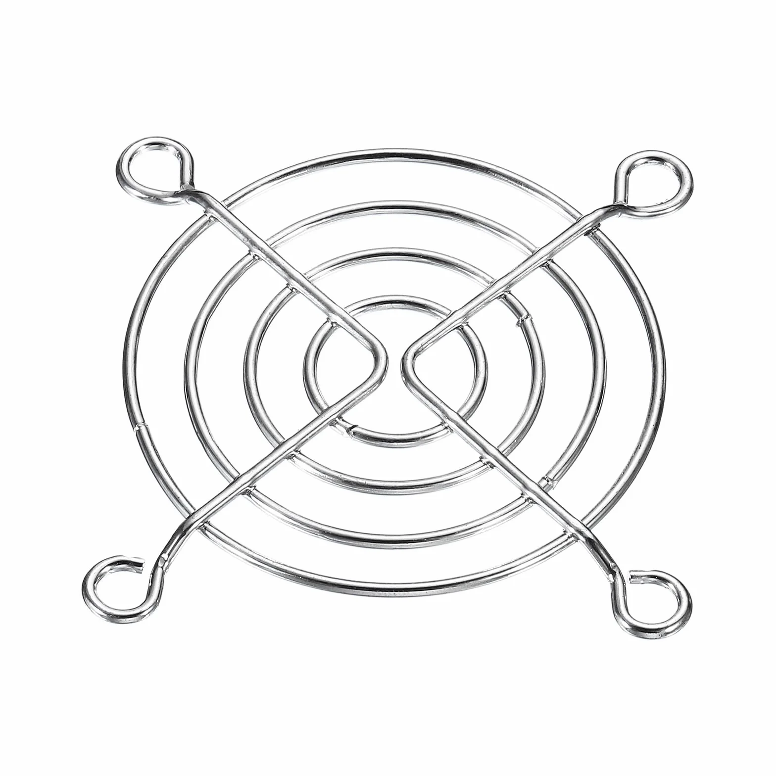 PATIKIL 60mm Ventola Dito Griglia, 8pz Metallo Griglia Protezione Protezione con Vite per Ventola Copertura Protettiva Fai-da-Te, Argento