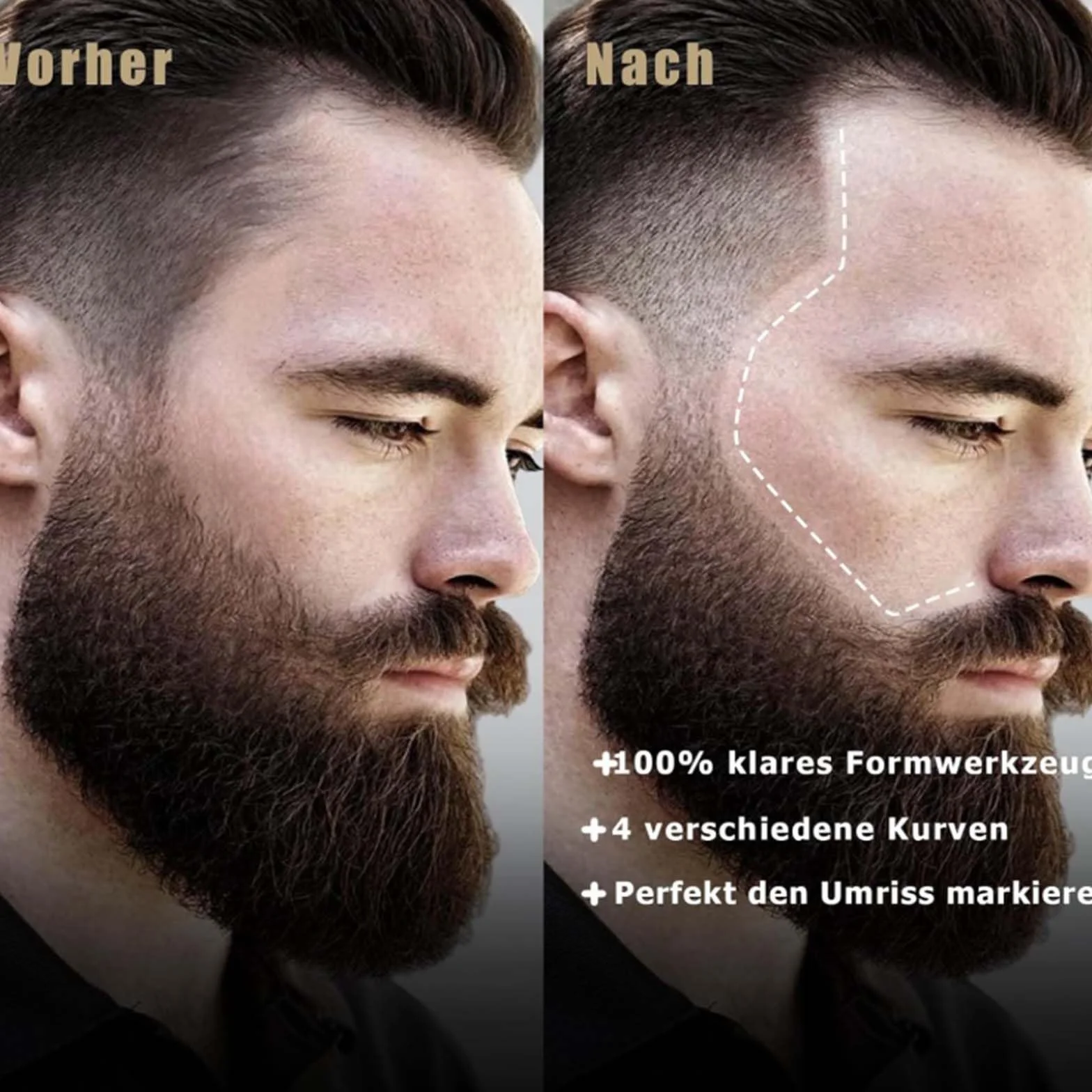 Pennarello da parrucchiere bianco per allineare capelli e barba con temperamatite righello pennello