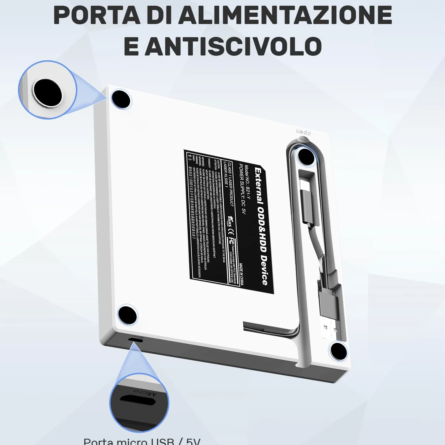 UNITEK Masterizzatore esterno USB 3.0&Type C Unità CD/DVD esterna -/+RW con slot per scheda SD per PC Laptop, Desktop, Portatile, Macbook Pro/Air per Windows 11/10/8.1/7/XP/Vista/Linux/MacOS