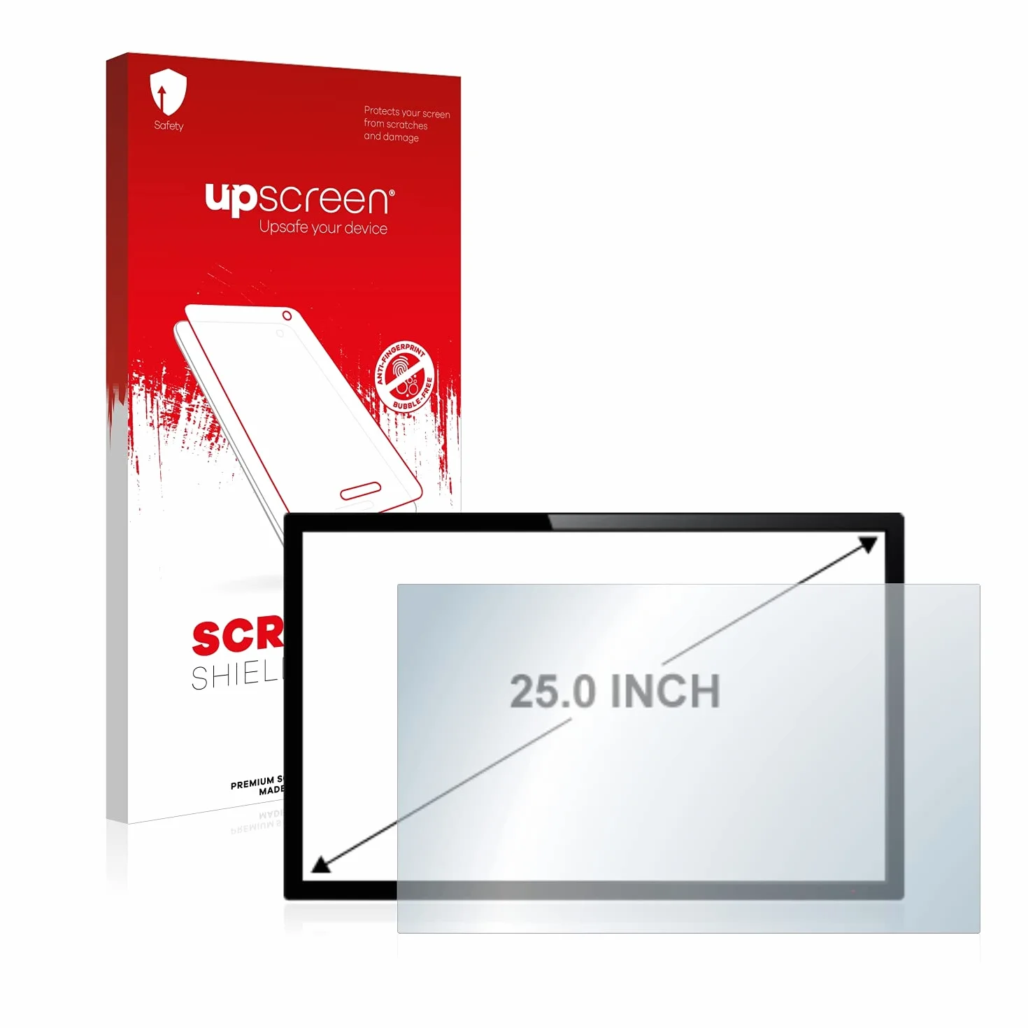upscreen 25" Pellicola Protettiva per PC touch panel con 25,0 Pollici (63.5 cm) [538 x 337 mm, 16:10] Schermo Protezione, Anti-Impronte