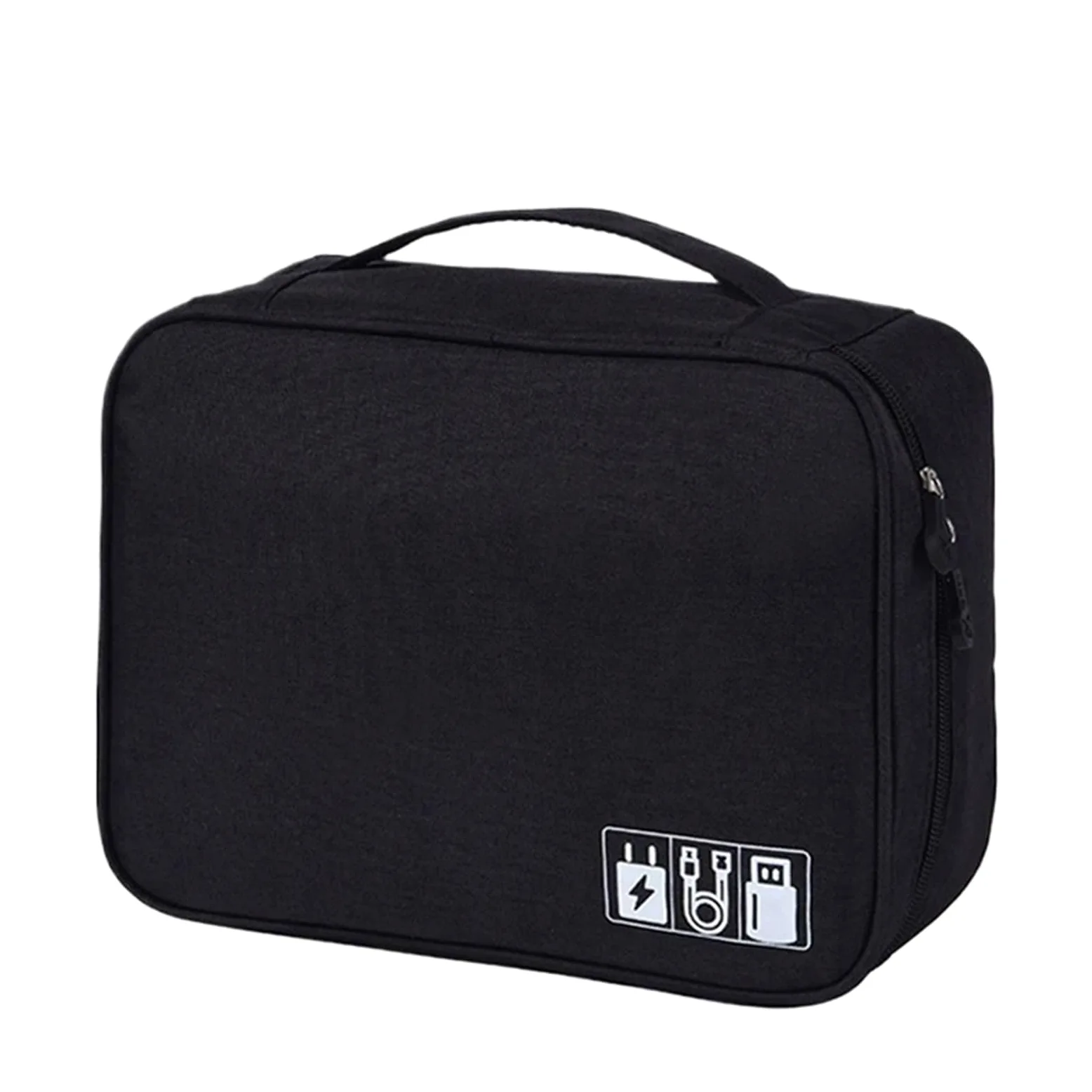 Borsa Organizer Per Cavi Custodia For Cavo Da Viaggio 2 Pezzi Borsa Archiviazione Digitale Impermeabile Portatile Dati USB Caricatore Di(Black,2Layer(28x9x21cm))