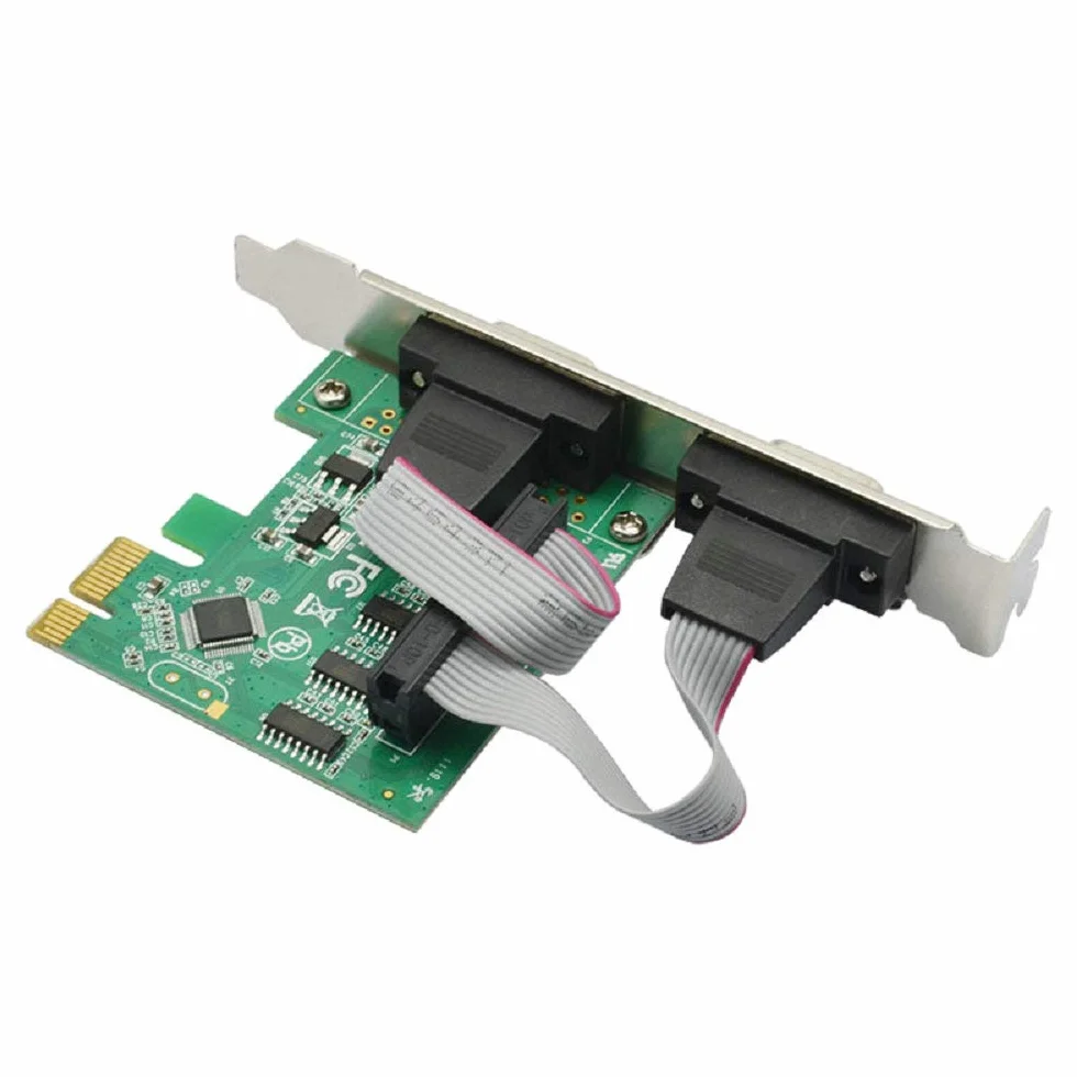 Dual Port Scheda seriale DB9 COM RS232 PCIe X1 Card per PC desktop con staffa bassa Moschip MCS9922
