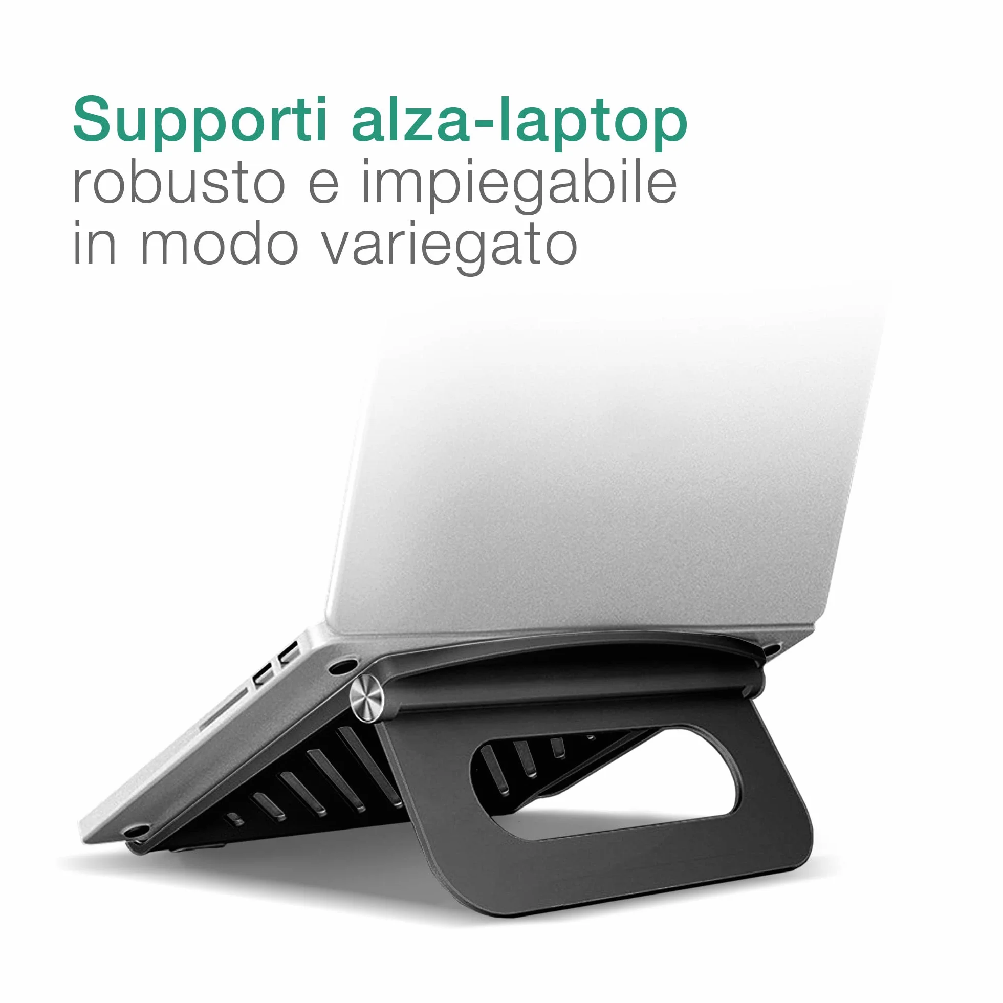 CELLONIC Universale supporto pc portatile, nero laptop stand, rialzo notebook con funzione di aerazione e sostegno, postura più comoda – per portatili da 13” ai 17,3"