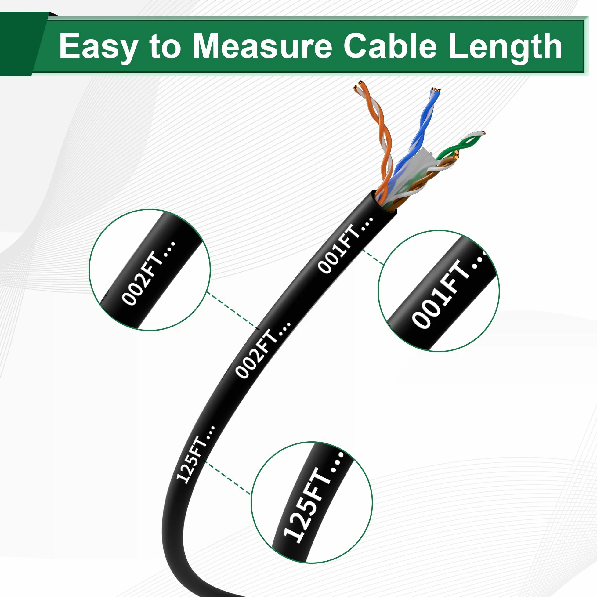 Elecan Bulk - Cavo Ethernet Cat 6, 150 m, nero, scatola facile da tirare, rame massiccio 23AWG senza ossigeno, 10 Gbps 550 Mhz, POE, morbido, flessibile, liscio, senza grovigli, UTP Internet Network