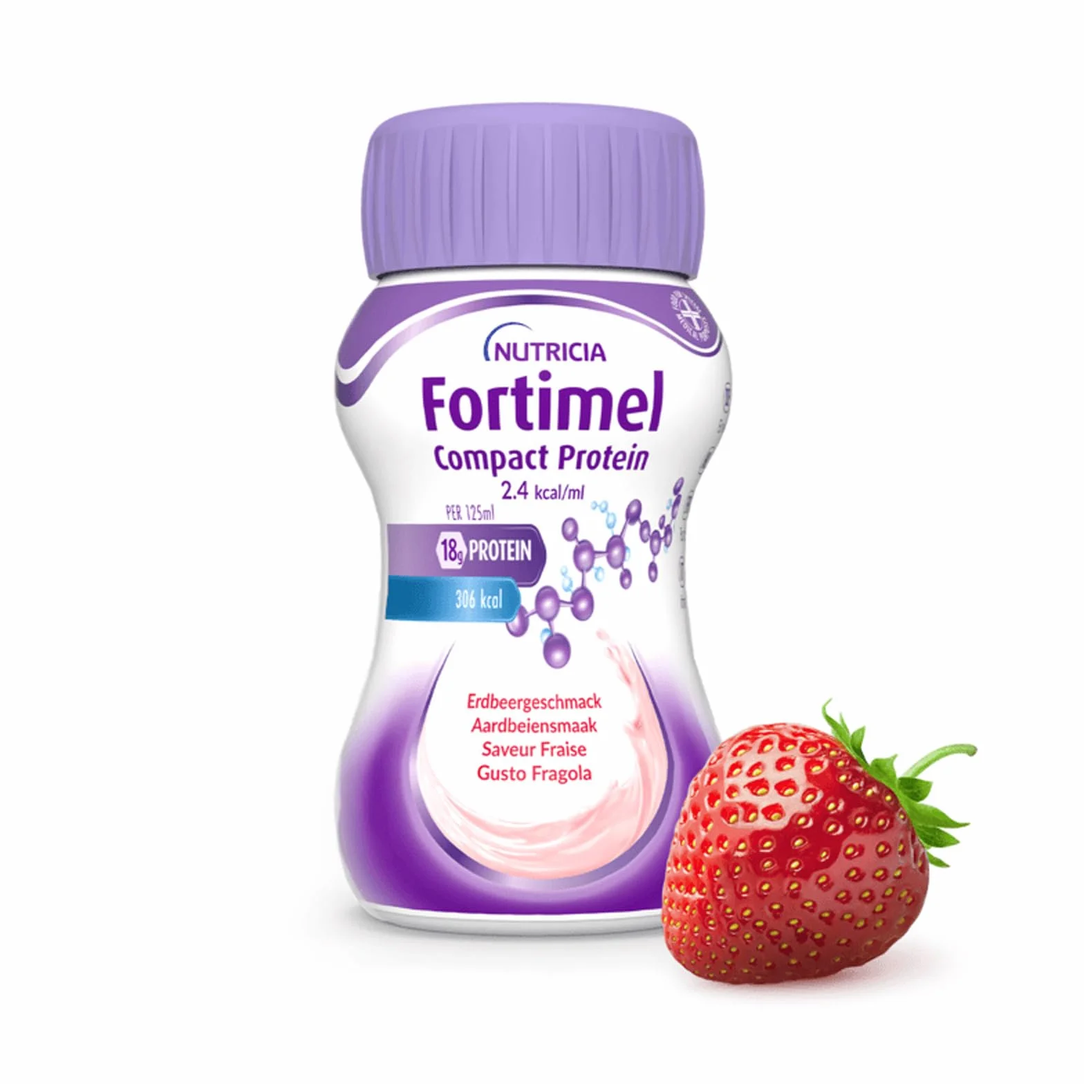 NUTRICIA FORTIMEL COMPACT PROTEIN Supplemento Ipercalorico e Iperproteico Gusto Fragola 4 x 125ml