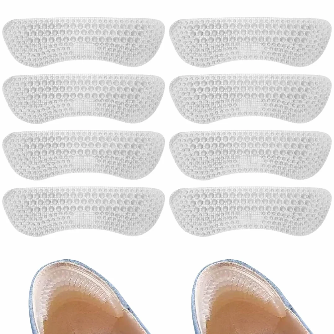 Proteggi Tallone per Scarpe in Silicone, Cuscinetti Autoadesivi, 4 Paia, Lavabili e Riutilizzabili