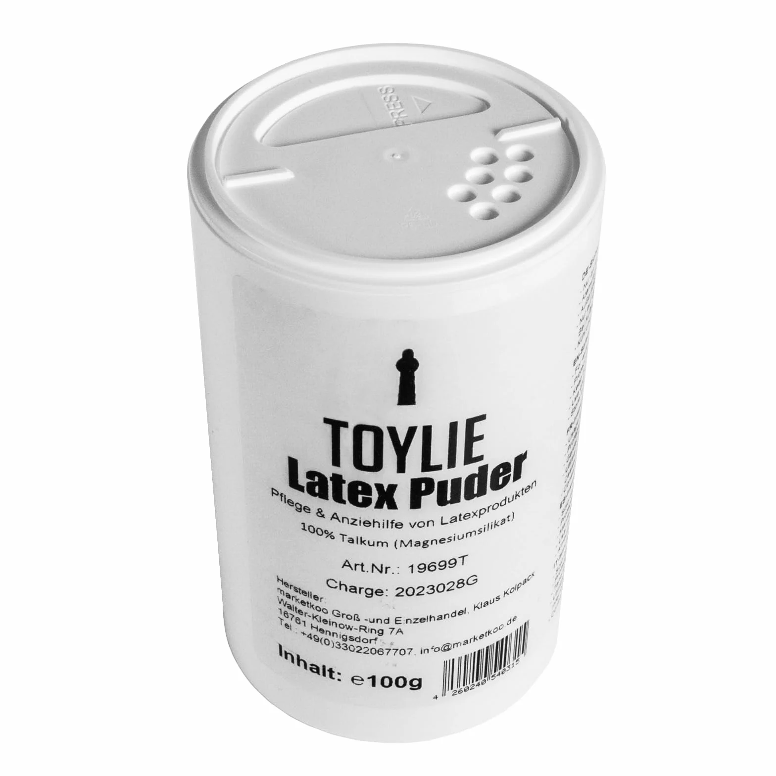 Latexpuder 100g, polvere per lattice, 100% talco, aiuto per l'infilatura